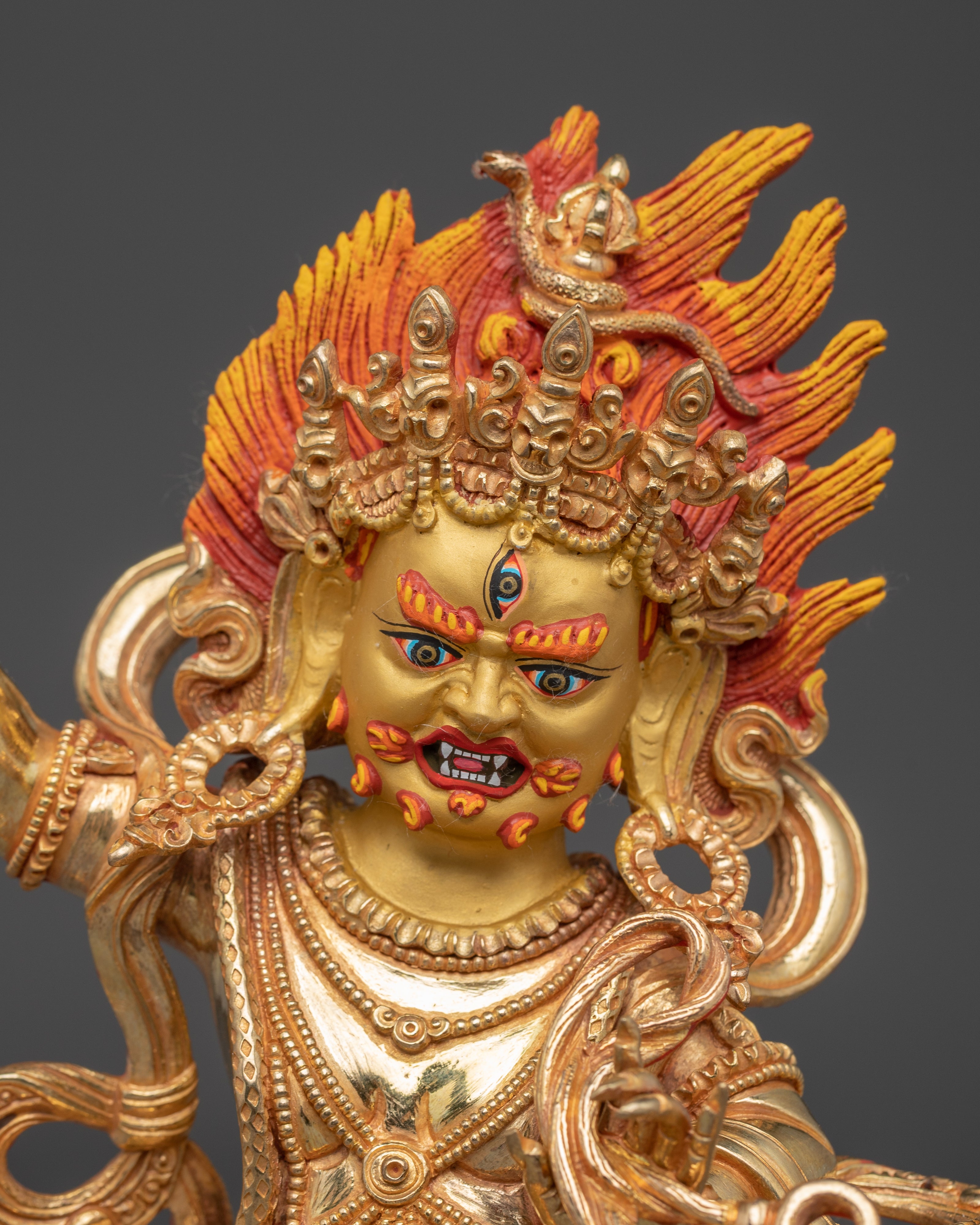 Handmade Tibetan Vajrapani Copper Art Protector Deity | Guardian of Dharma