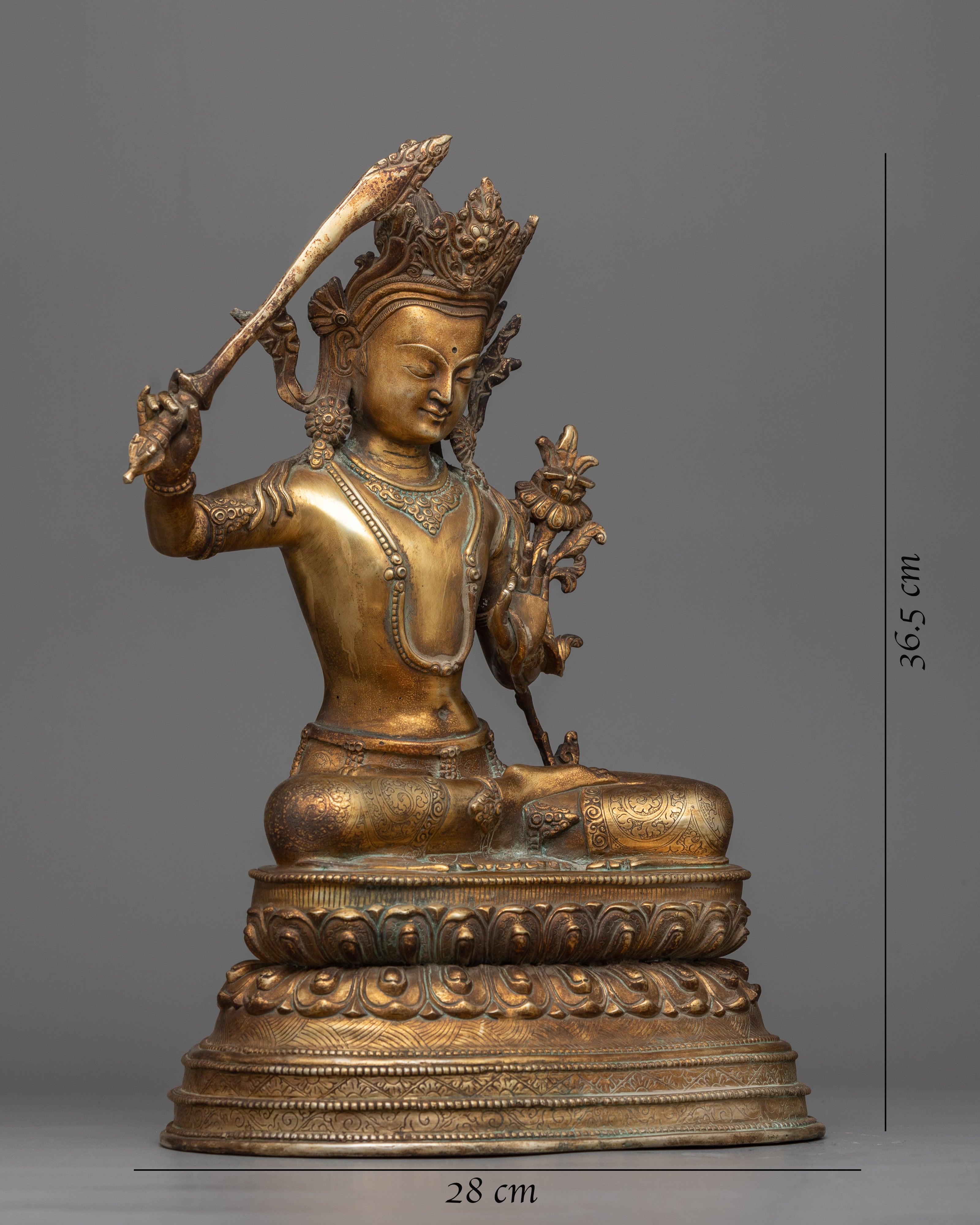manjushri-antique finished statue