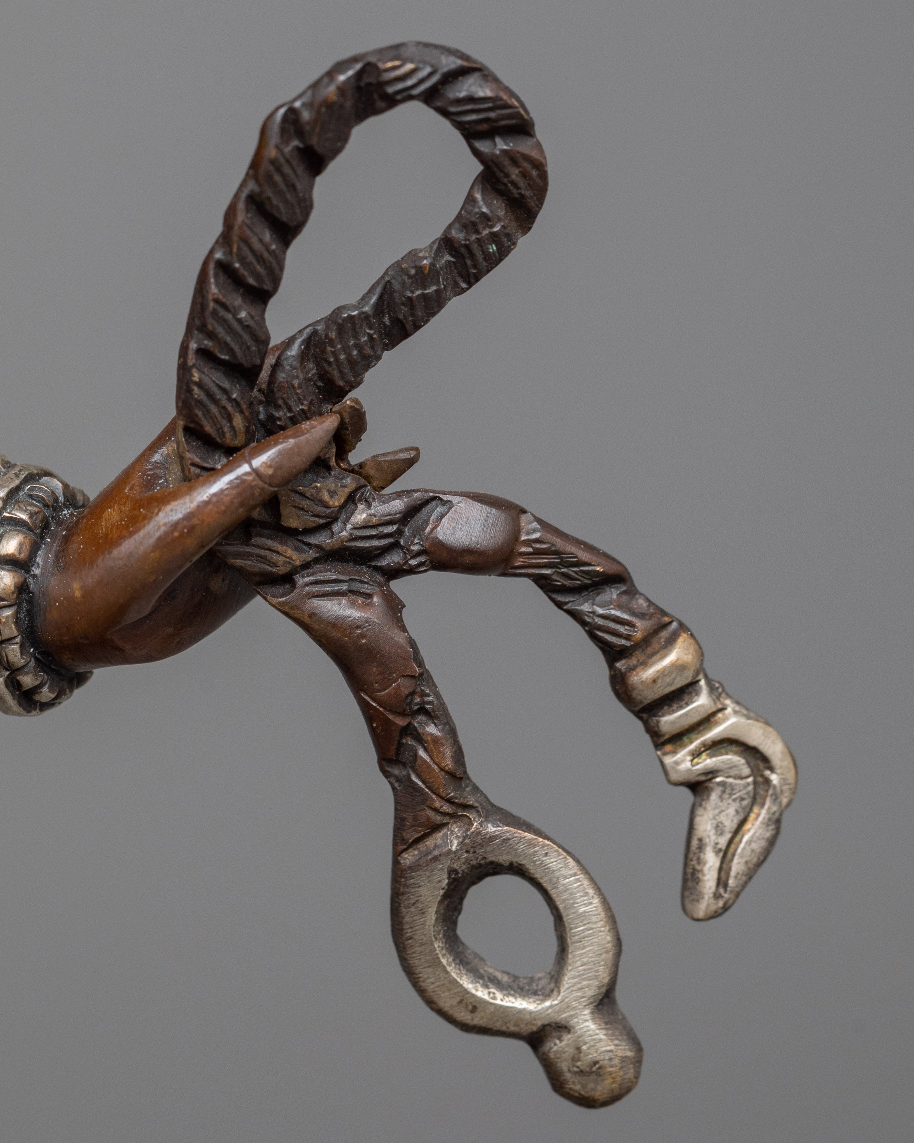 Yama with Consort Statue in Silver | A Powerful Union in Vajrayana Buddhism