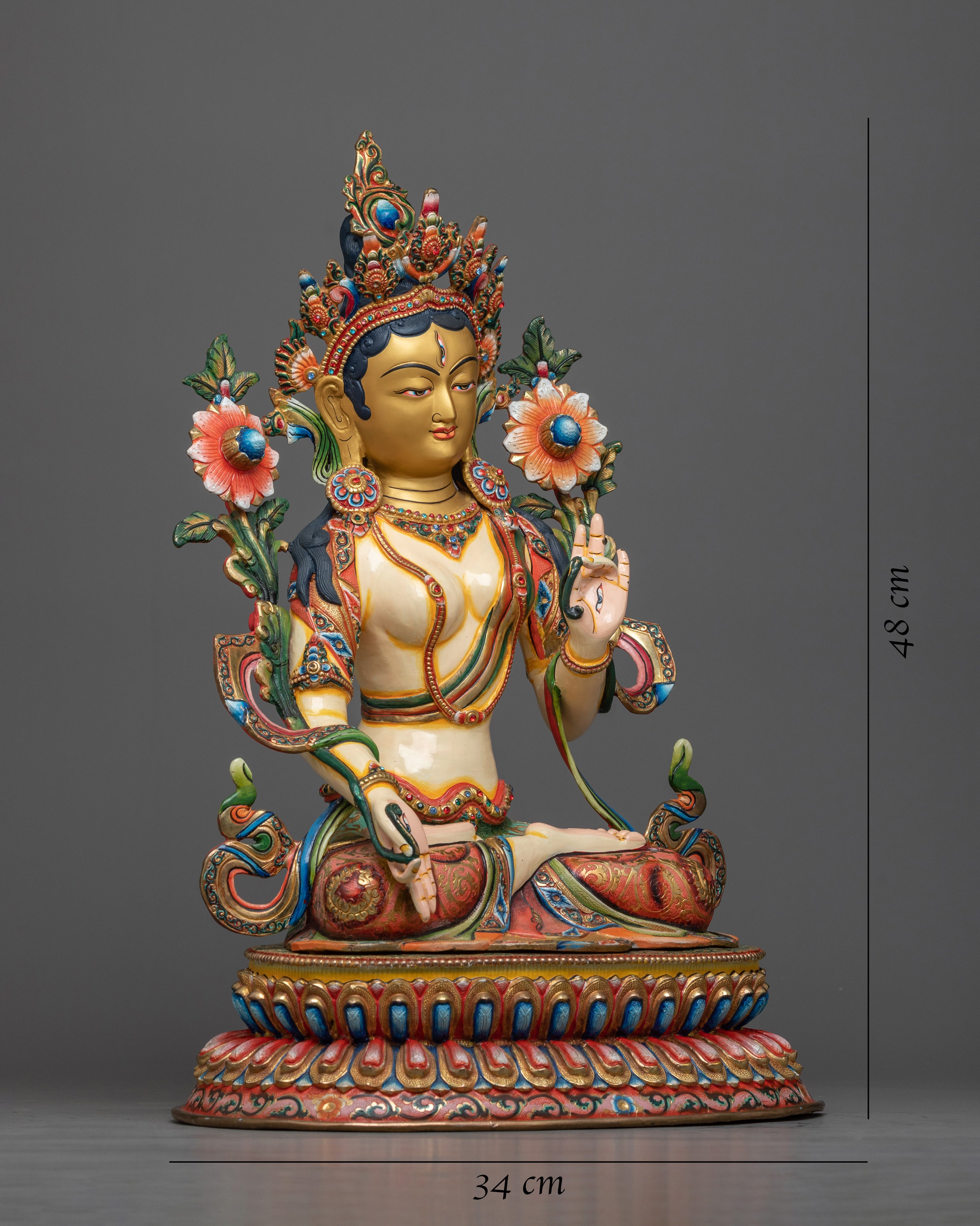 white painted white-tara statue