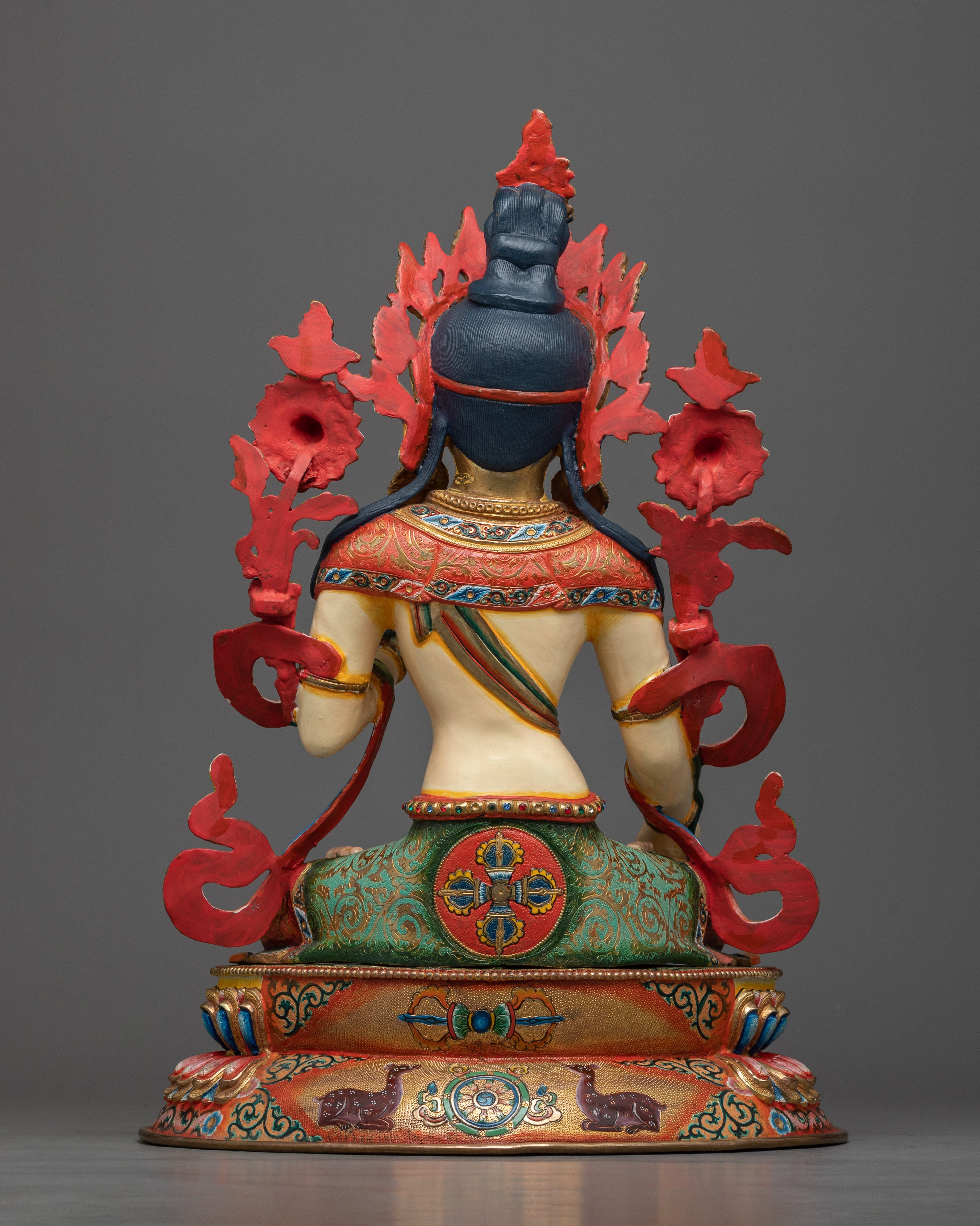 Premium White Painted Sita Tara Statue in 24K Gold | A Symbol of Compassion and Healing