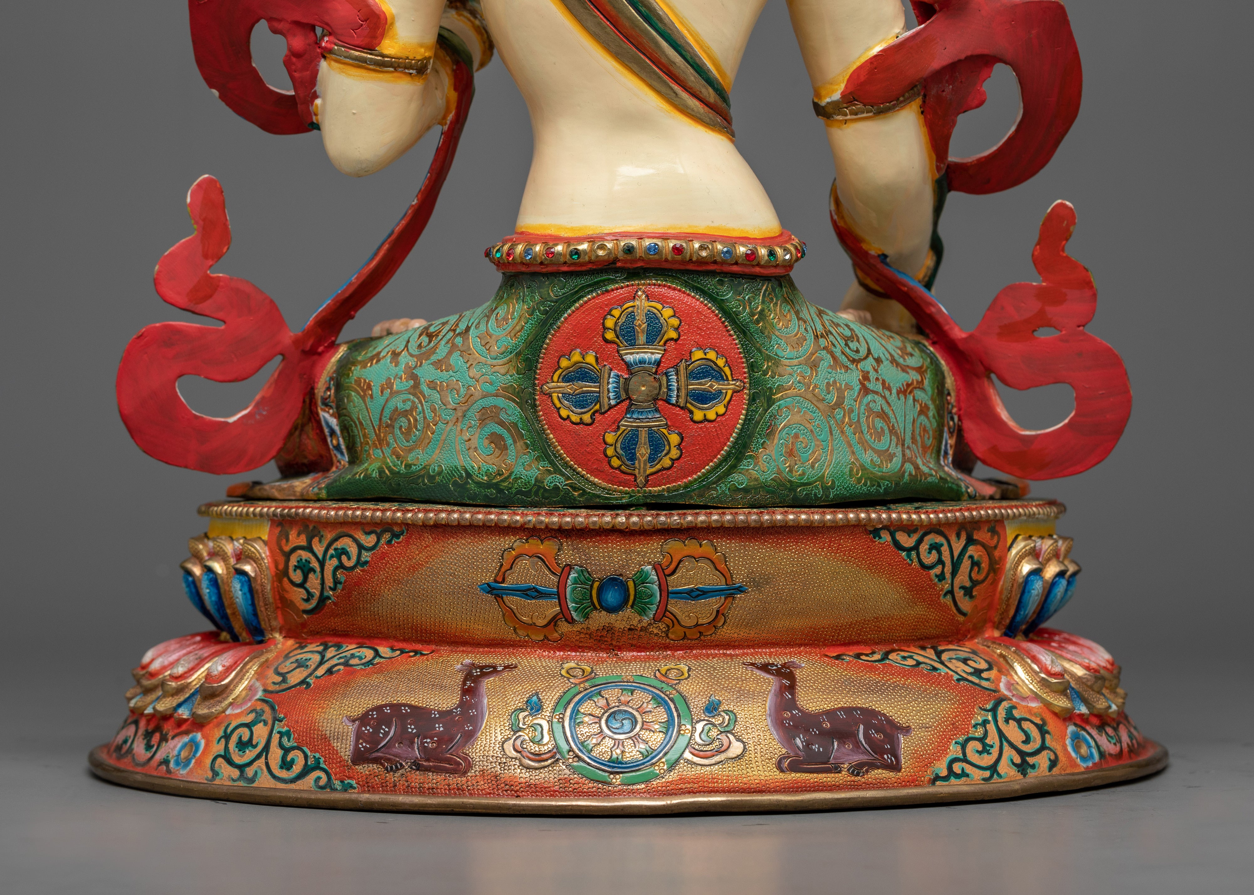 Premium White Painted Sita Tara Statue in 24K Gold | A Symbol of Compassion and Healing