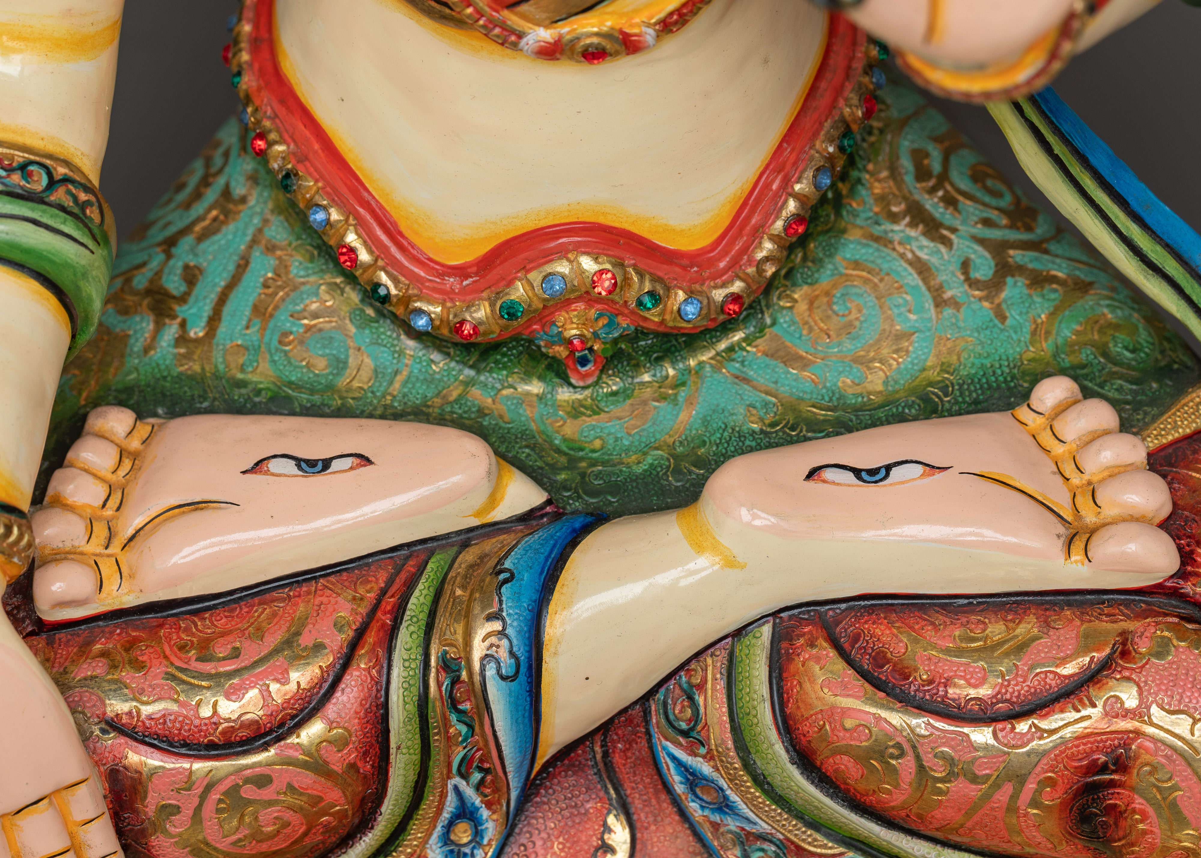 Premium White Painted Sita Tara Statue in 24K Gold | A Symbol of Compassion and Healing