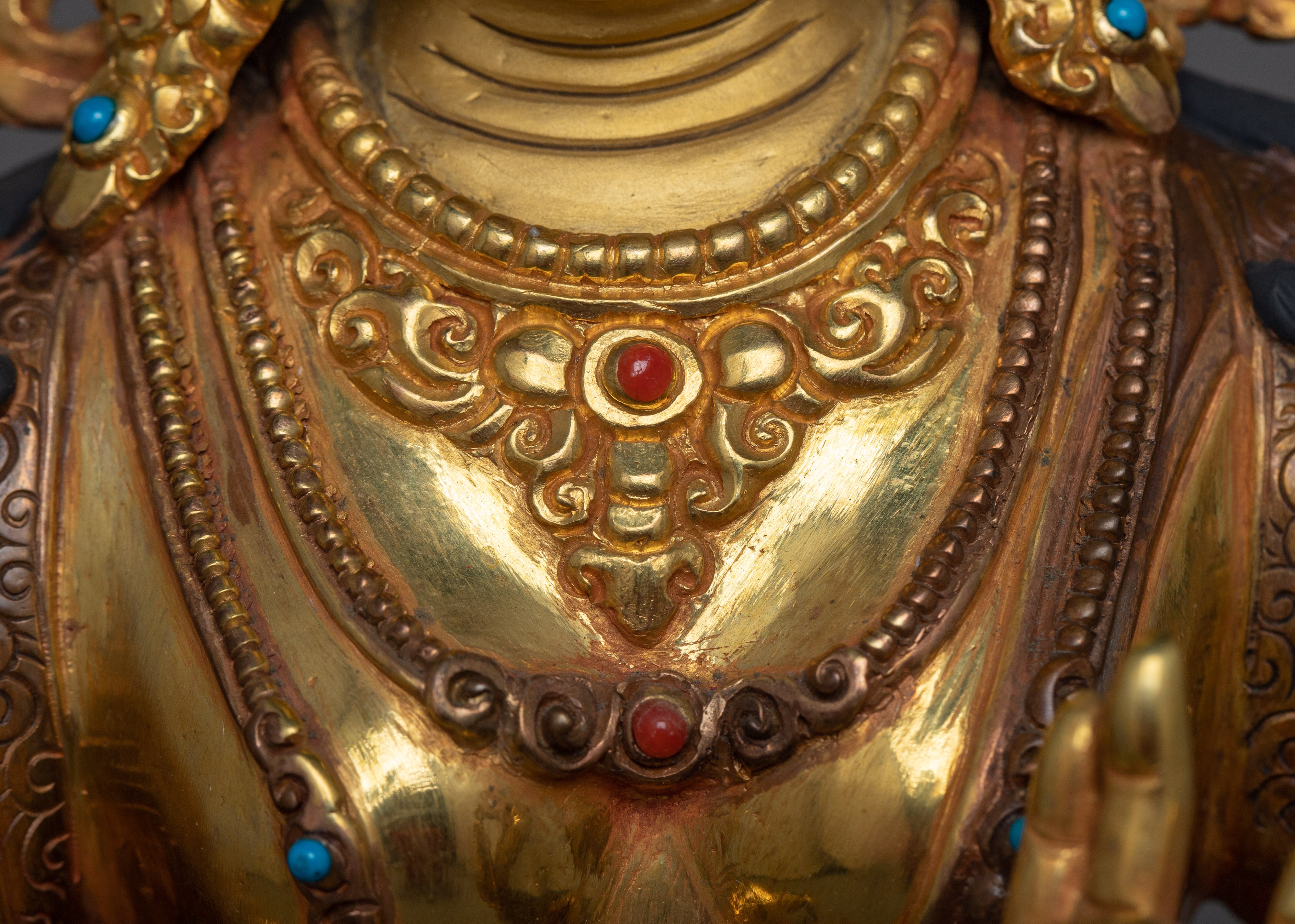 Copper White Tara Statue in 24K Gold | A Symbol of Compassion and Healing