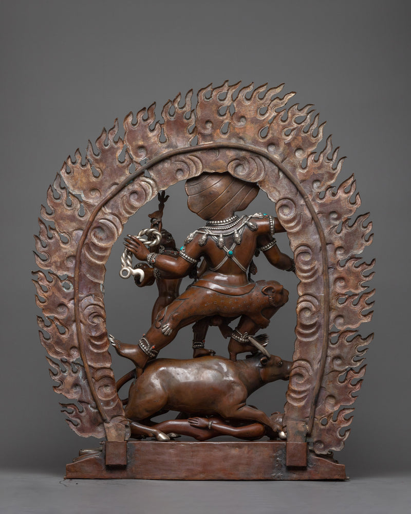 Yamantaka (Kala rupa) with Consort Sculpture in Silver | A Symbol of Ultimate Transformation