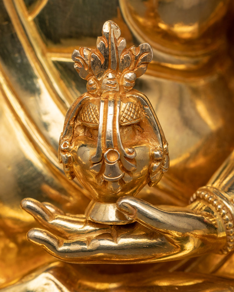 Thangtong Gyalpo Sculpture in 24K Gold | Visionary Tibetan Saint