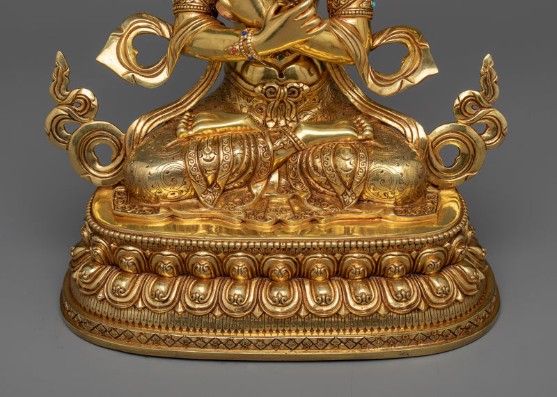 Primordial Buddha Vajradhara Statue | 24K Gold Gilded Emblem of Ultimate Reality