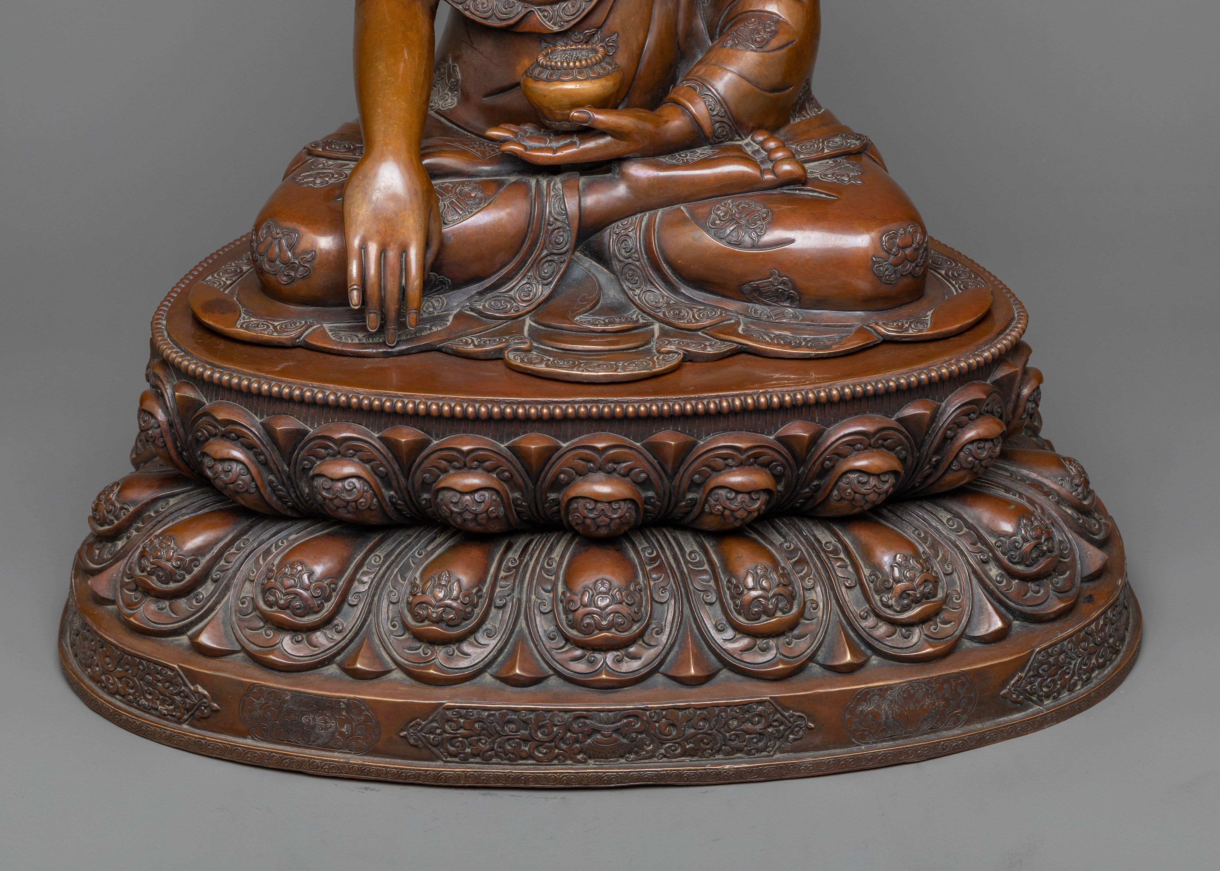 Shakyamuni Buddha Beautiful Statue in Oxidized Copper | Elegance and Enlightenment
