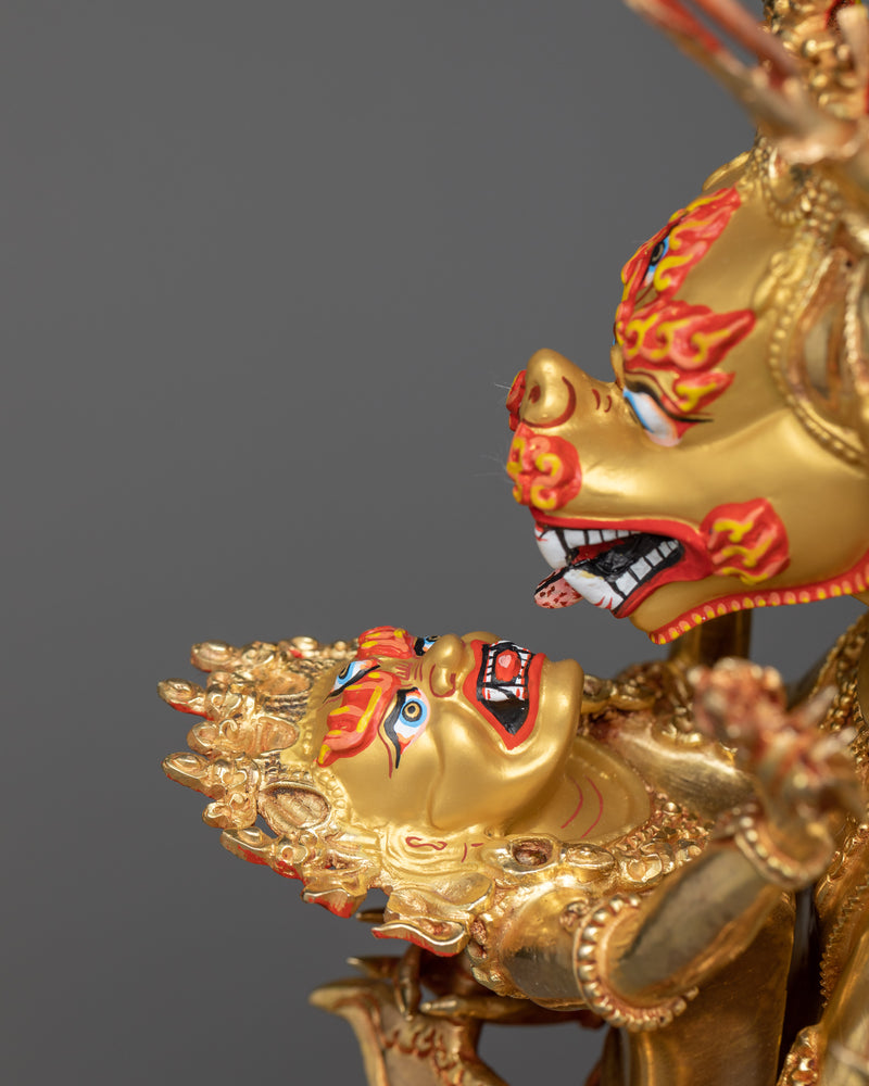 Vajrabhairava Statue in 24K Gold | The Fierce Manifestation of Manjushri
