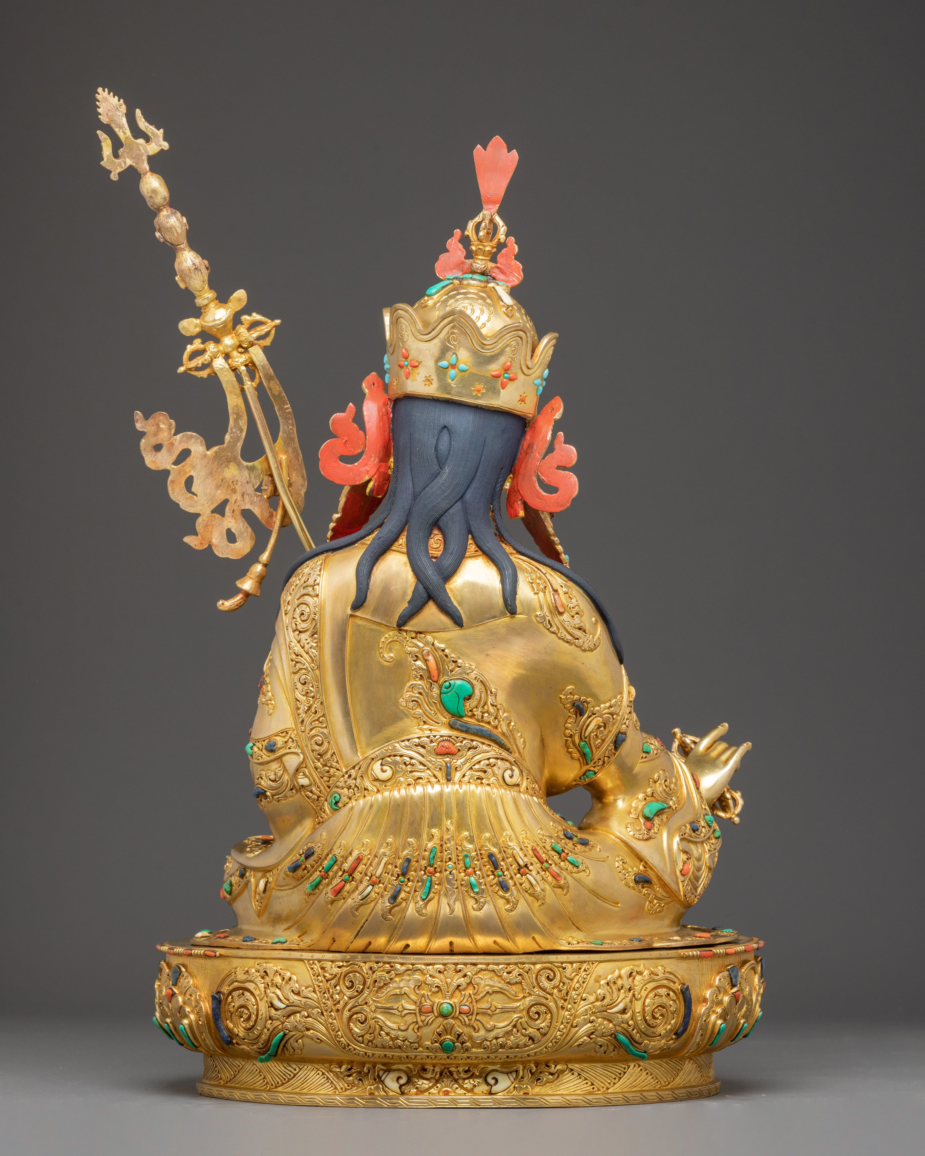Handmade Golden Statue of Guru Padmasambhava | Tantric Master