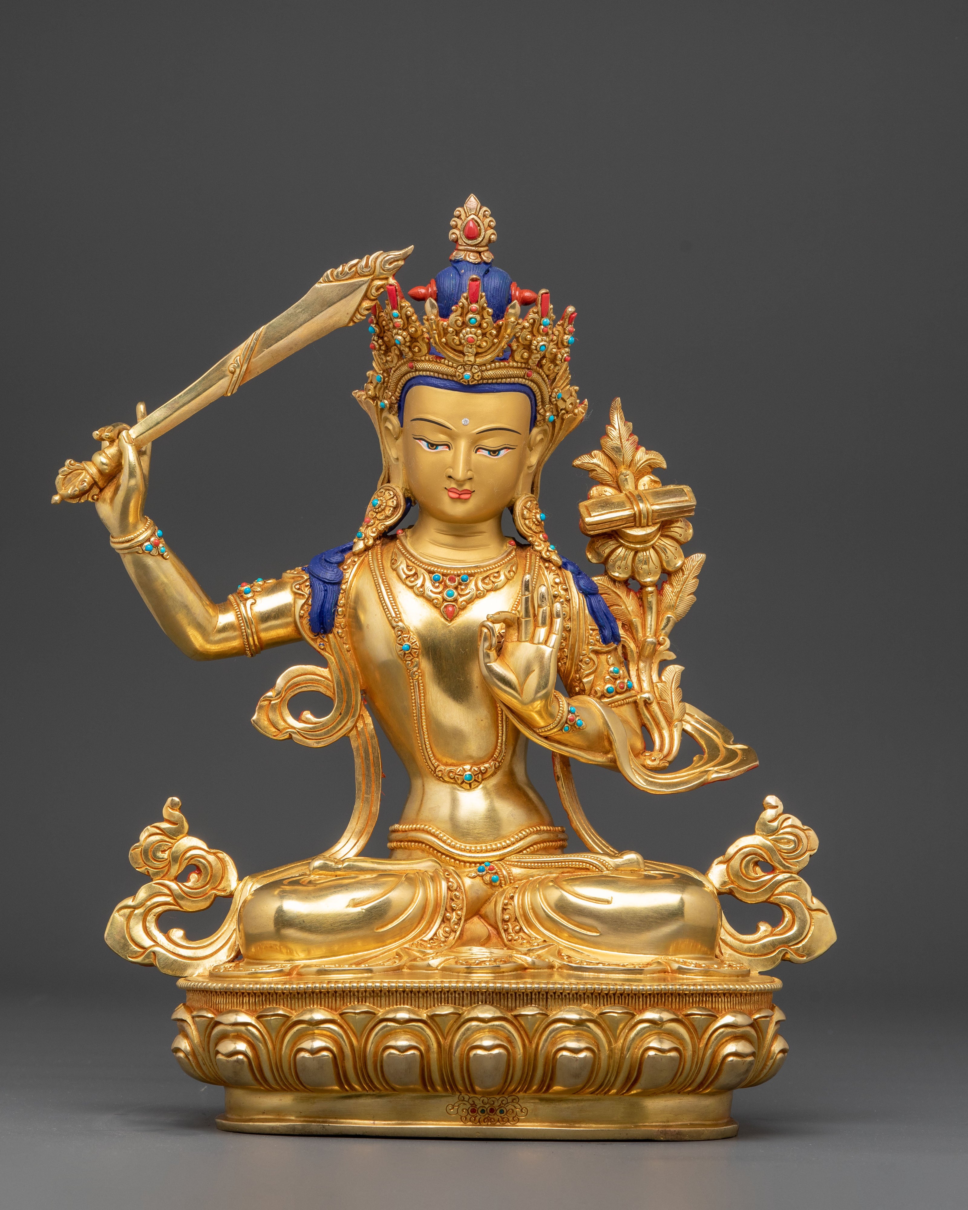 Handmade Figurine of Manjushri | Wisdom Bodhisattva Sculpture