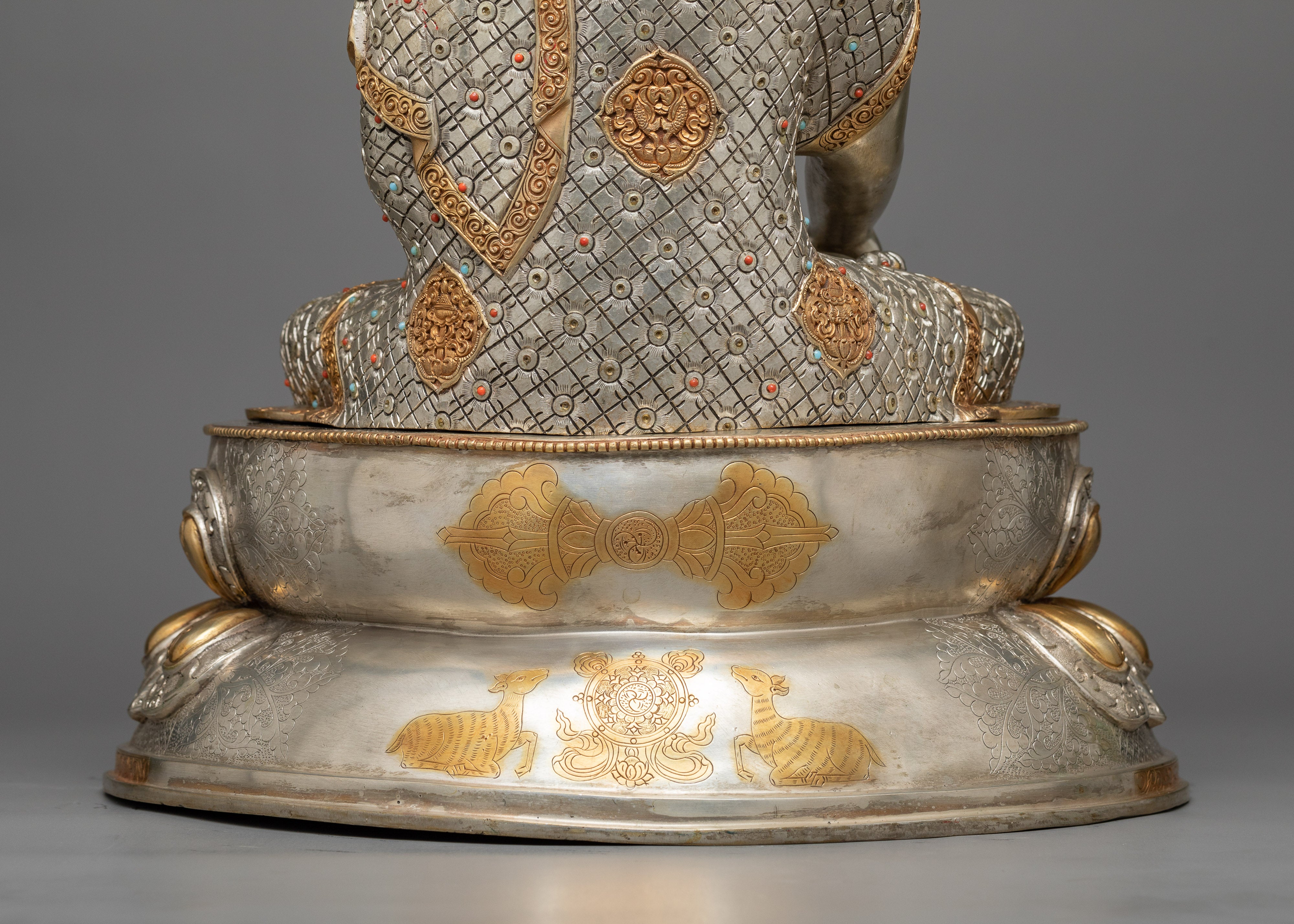 Shakyamuni Buddha Statue with Disciples | Traditional Himalayan Art