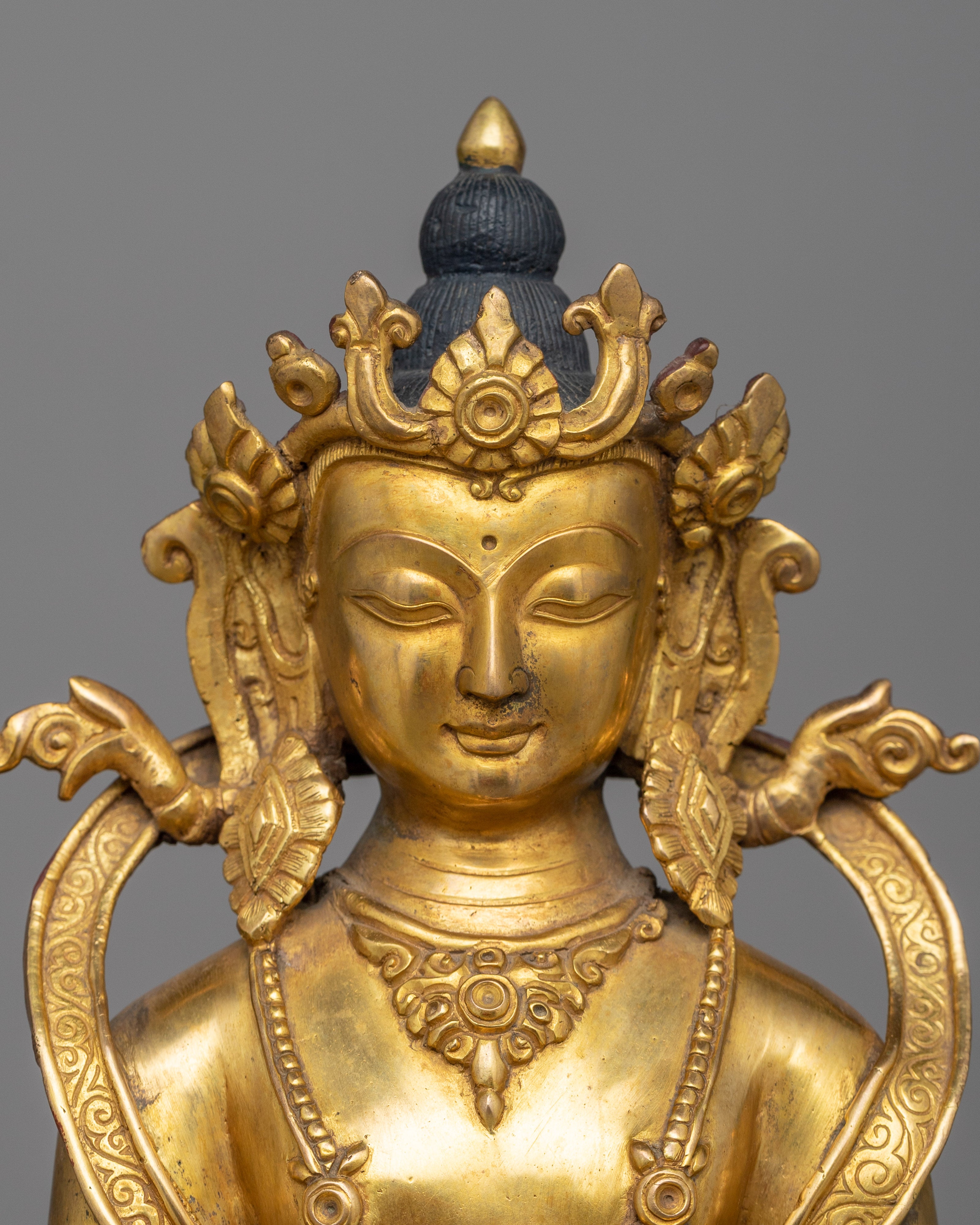 Ratnasambhava Buddha on Horse Statue | A Majestic 24K Gold Gilded Masterpiece