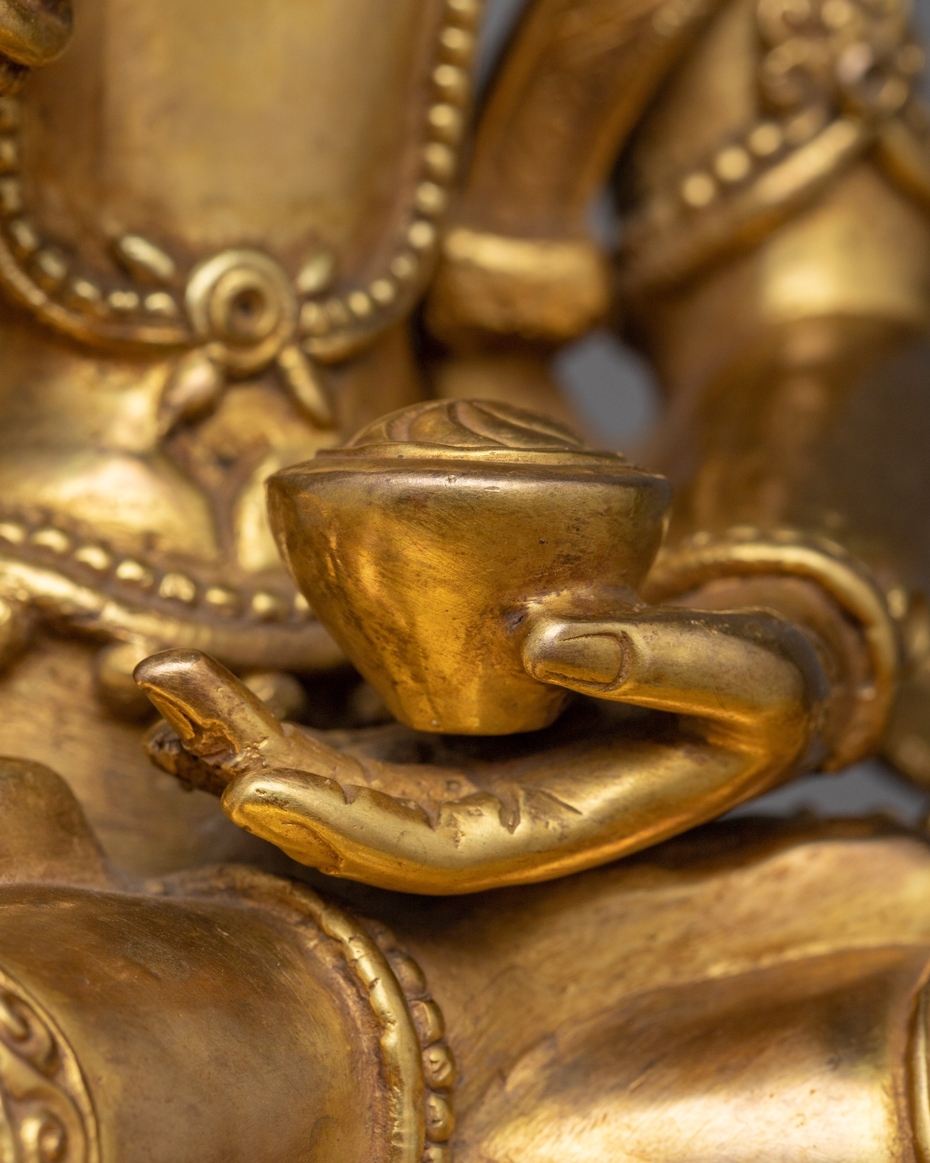 Amoghasiddhi Buddha on Garuda Statue | An 24K Gold Gilded Masterpiece