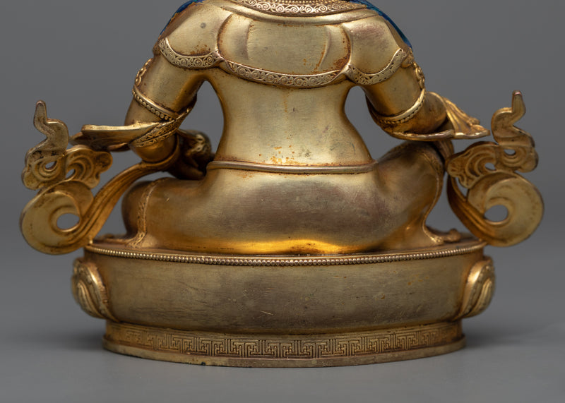 Regal Dzambhala Wealth Deity Statue | Lustrous Gold Electroplating