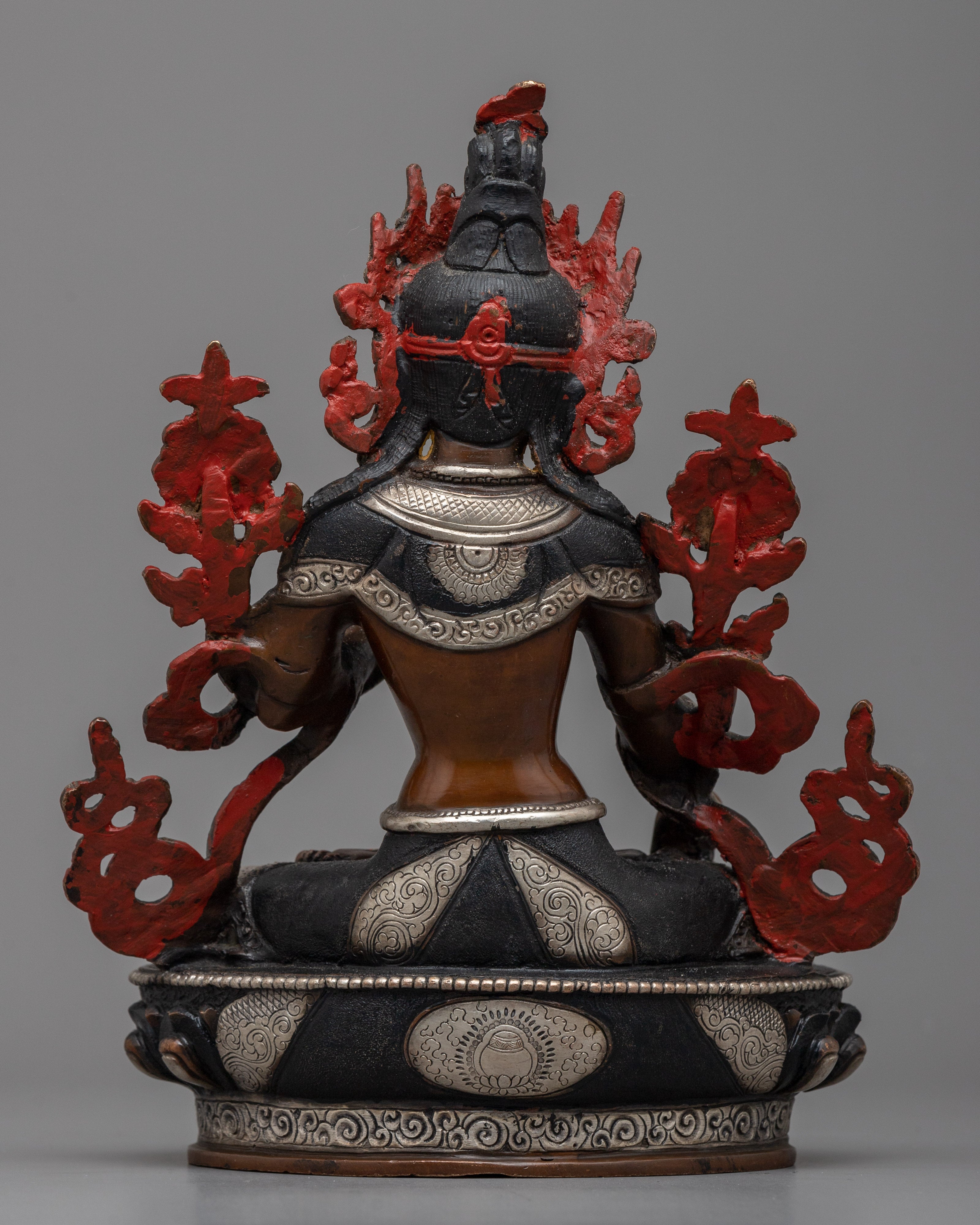 Graceful White Tara Statue | Lustrous Silver Plated Elegance