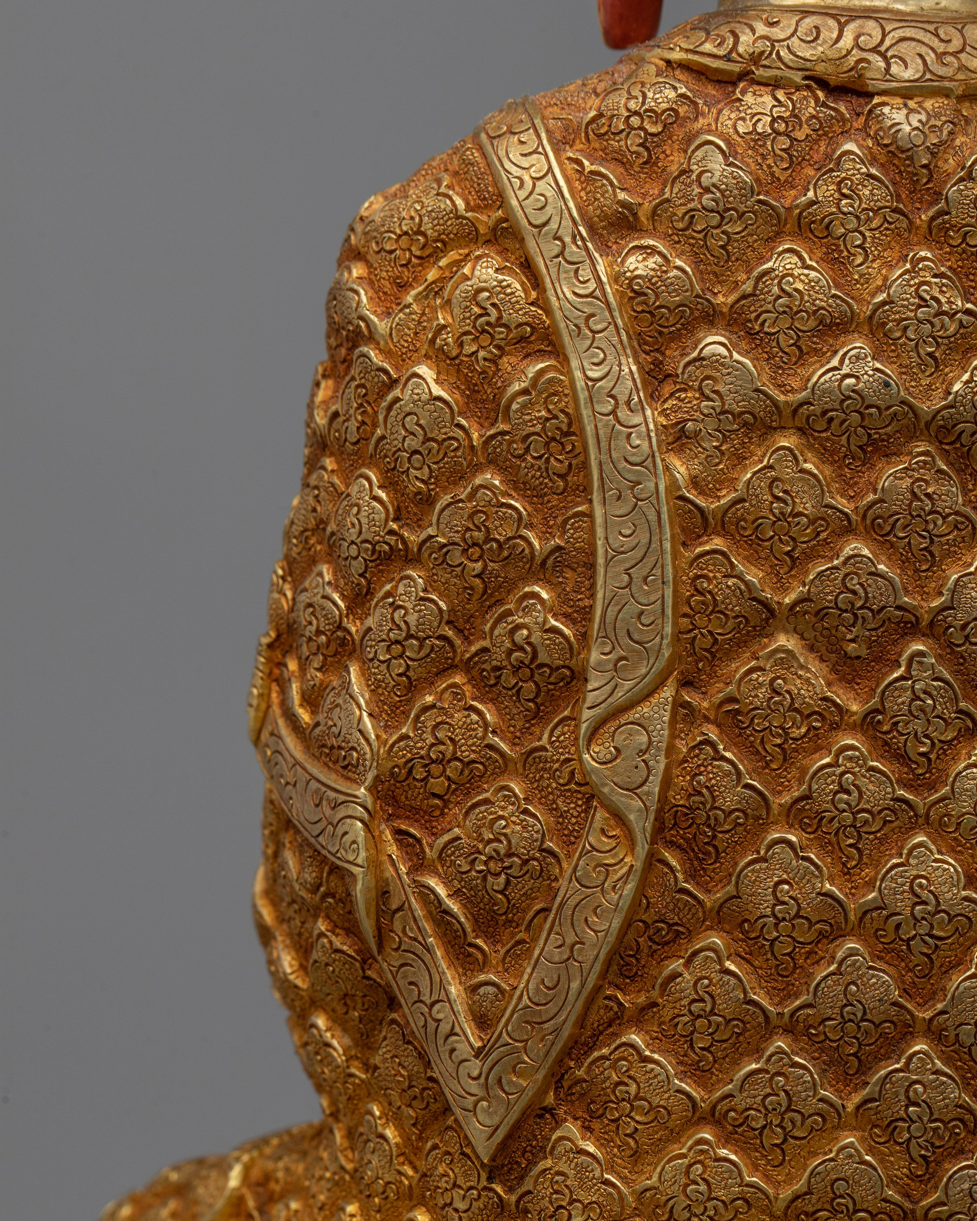 Beautiful Carved Amitabha Buddha Statue | 24K Gold Gilded Elegance