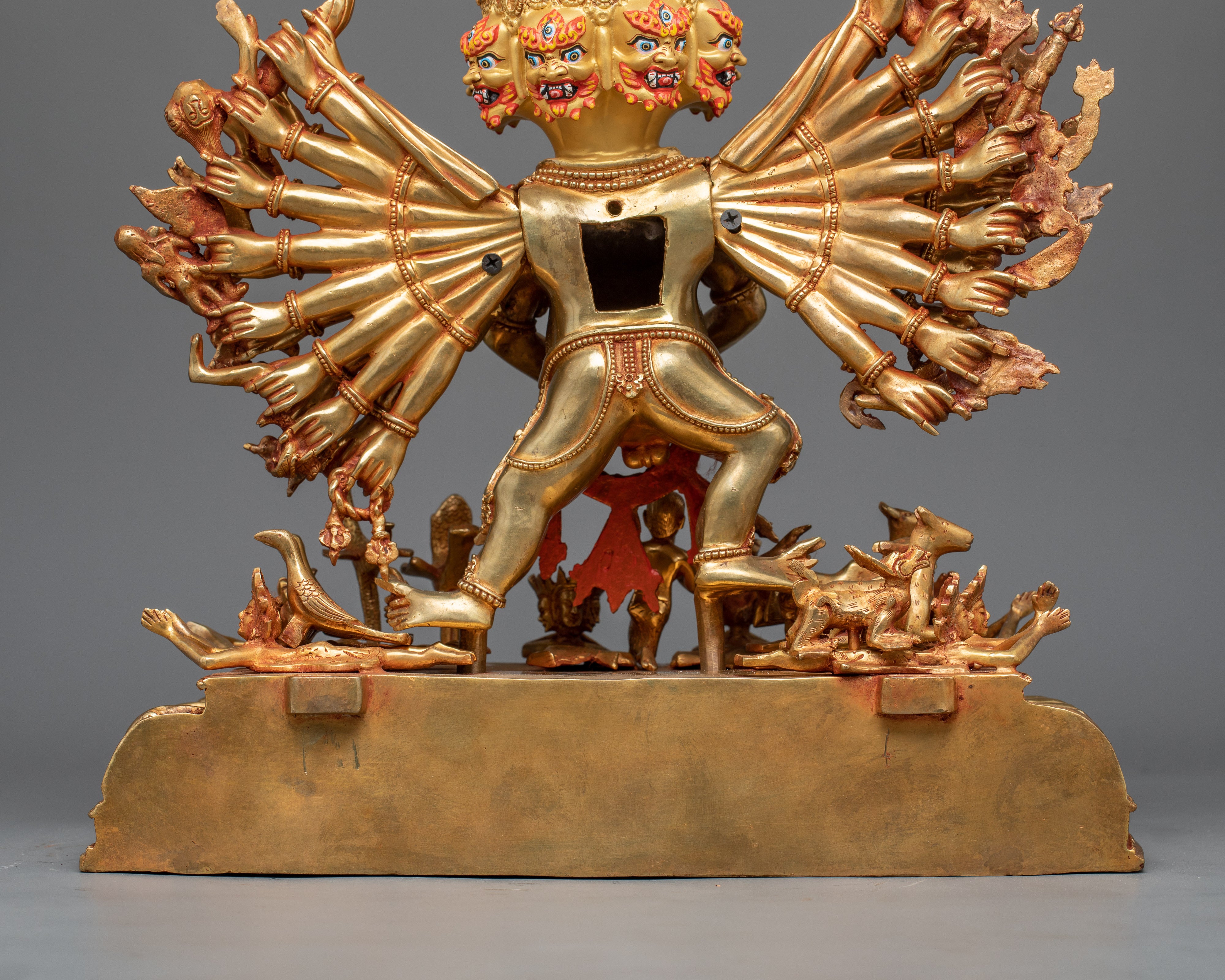 Vajrabhairava Yamantaka Statue | Majestic 24K Gold Gilded Icon