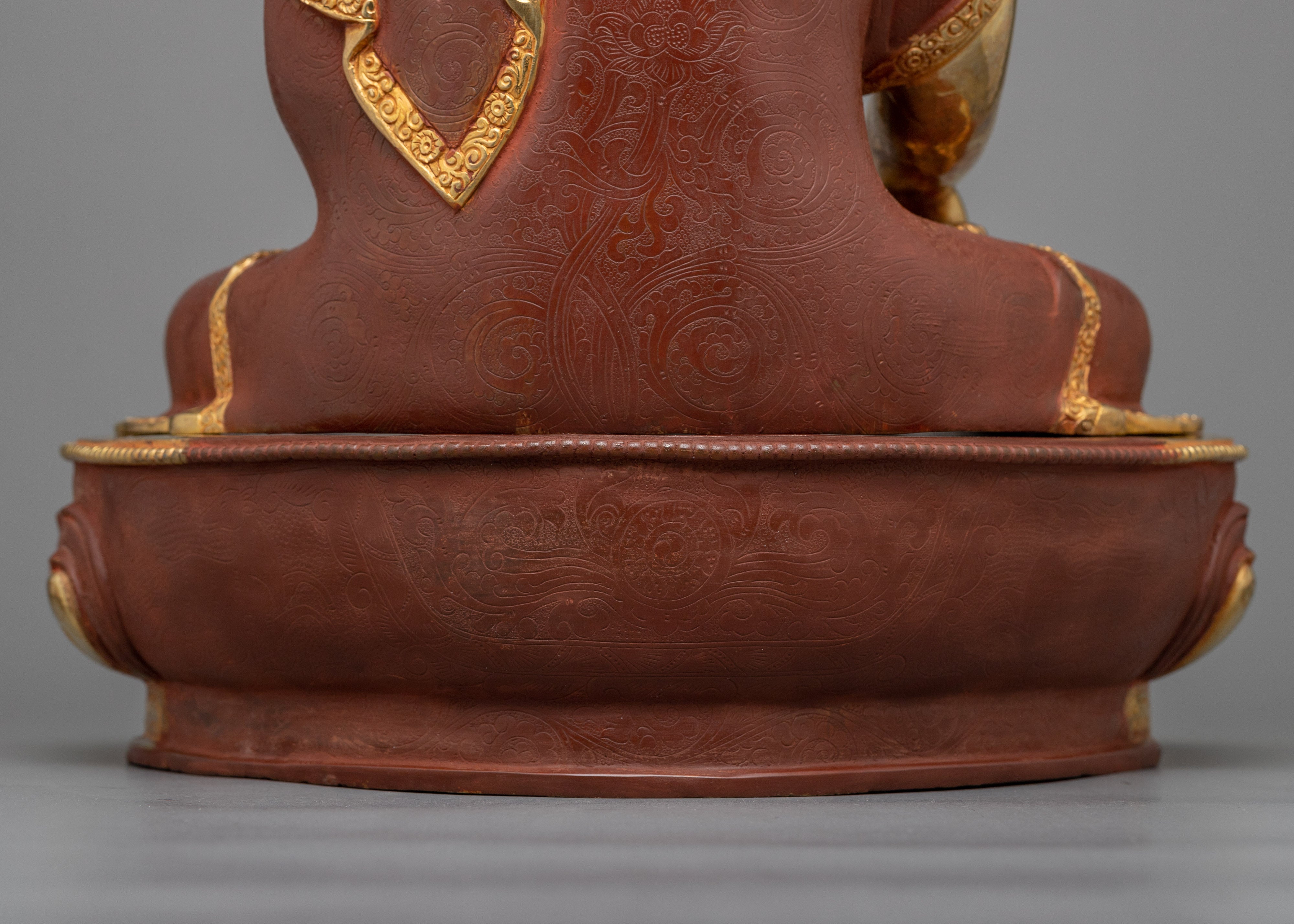 Shakyamuni Buddha Sculpture | Oxidized Copper with 24K Gold Gilding