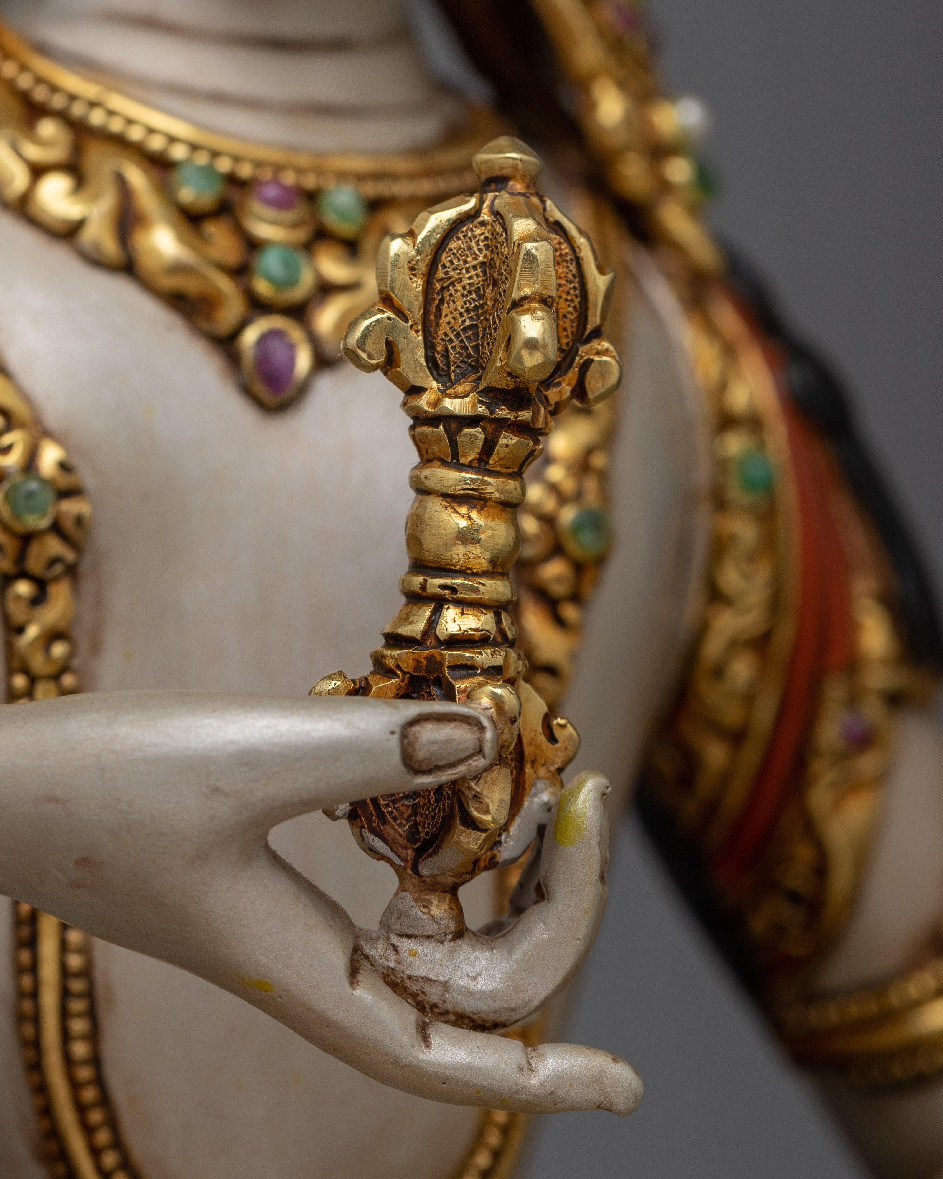 Vajrasattva Sacred Sculpture | 24K Gold Gilded Symbol of Purity