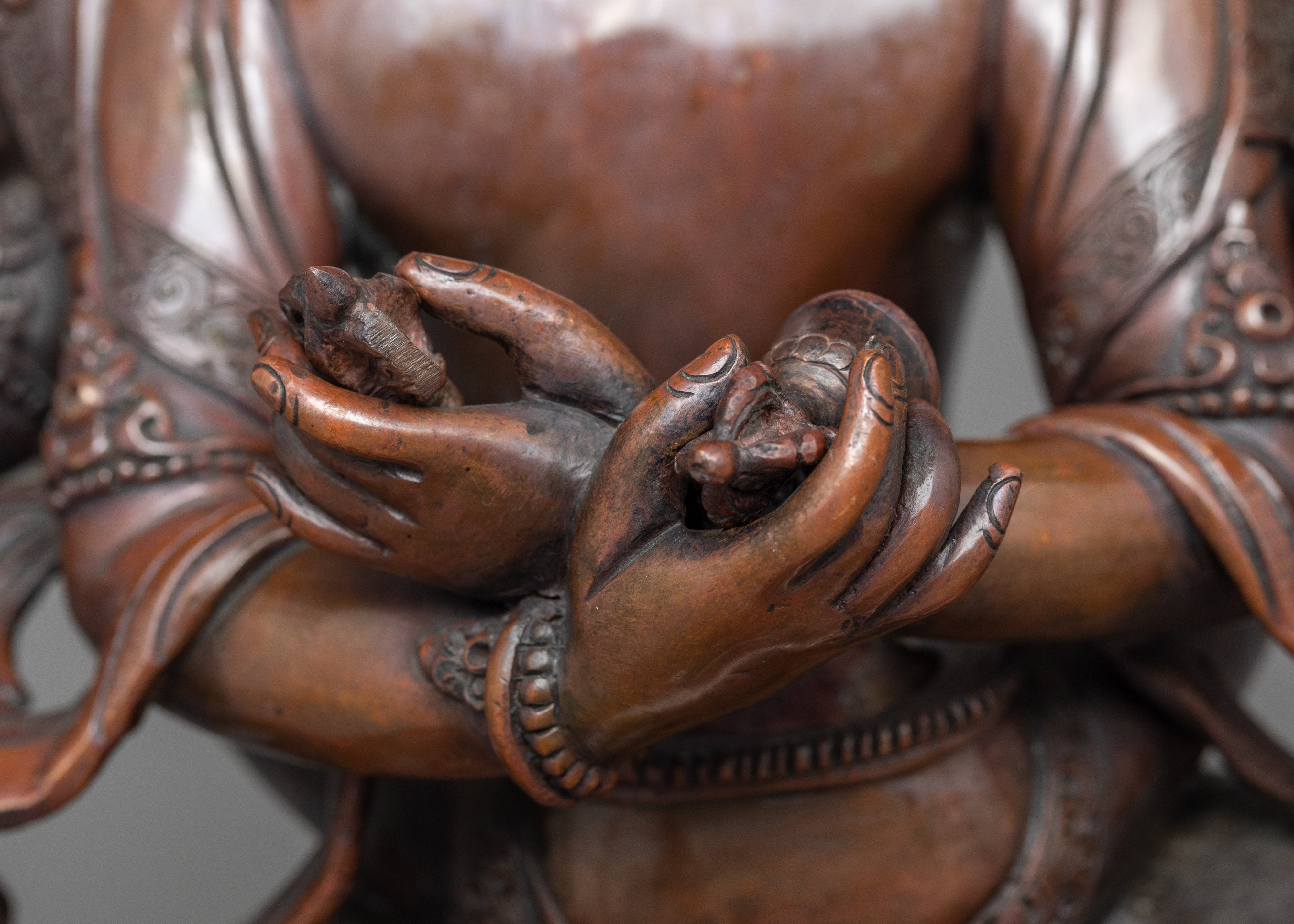 Guhyasamaja Akshobhyavajra Statue | Oxidized Copper Symbol of Tantric Mastery