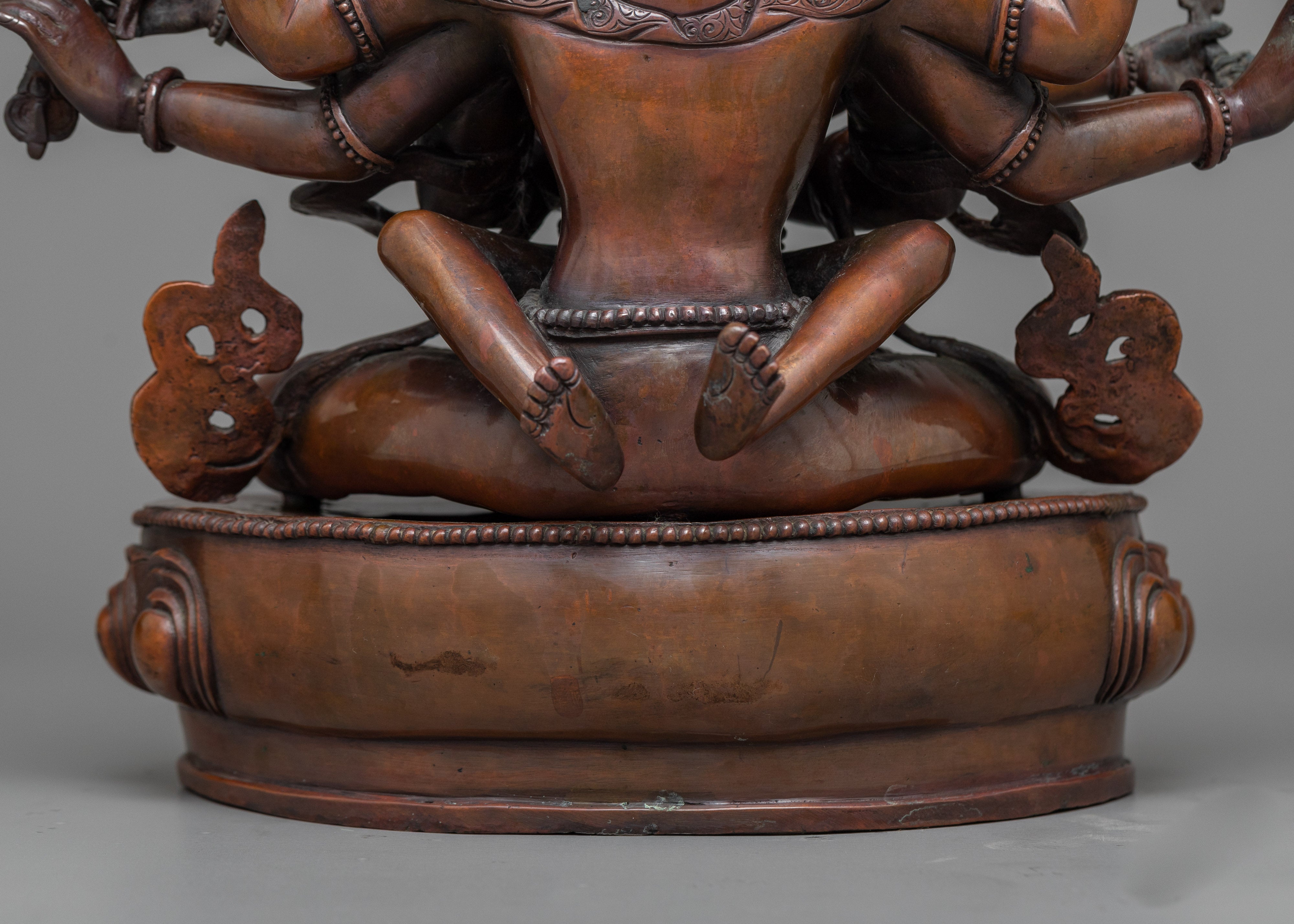 Guhyasamaja Akshobhyavajra Statue | Oxidized Copper Symbol of Tantric Mastery