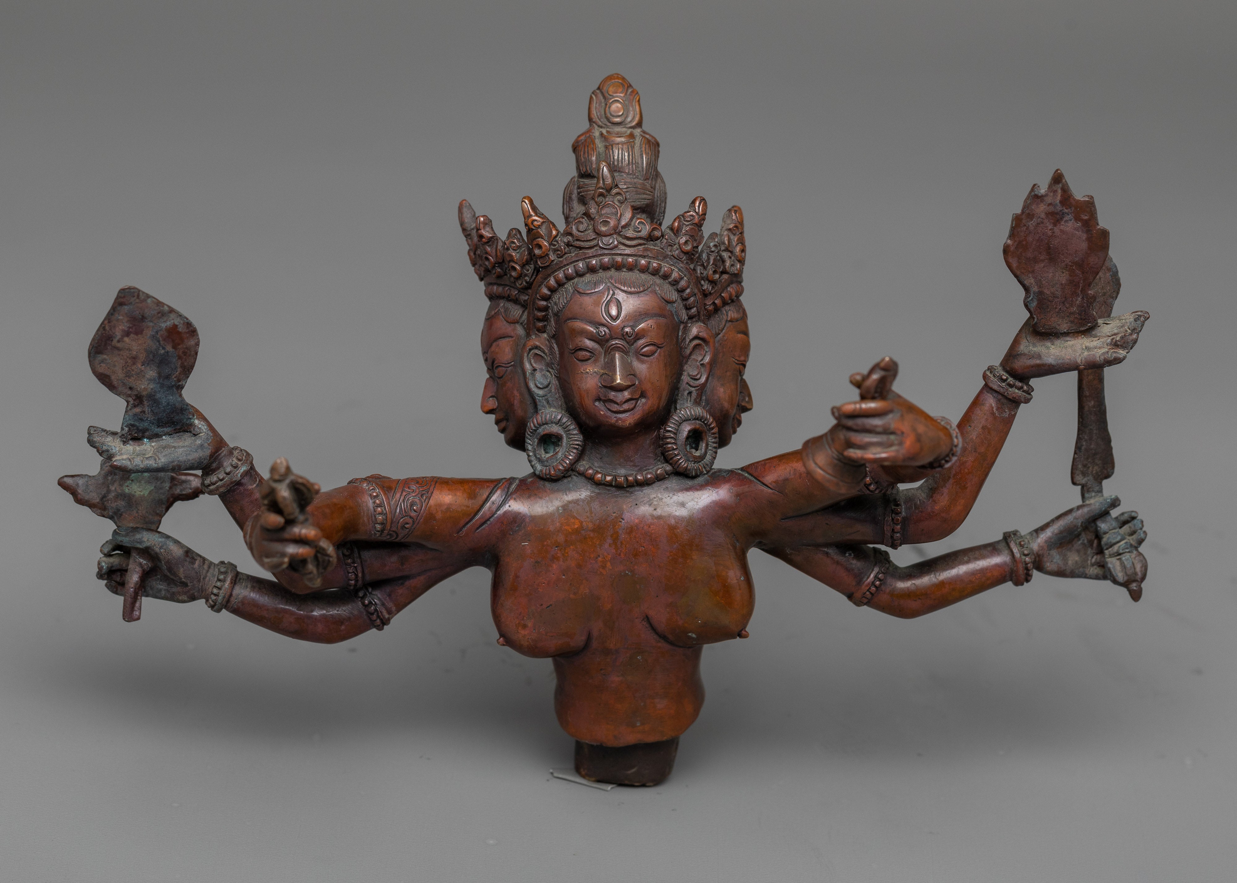 Guhyasamaja Akshobhyavajra Statue | Oxidized Copper Symbol of Tantric Mastery