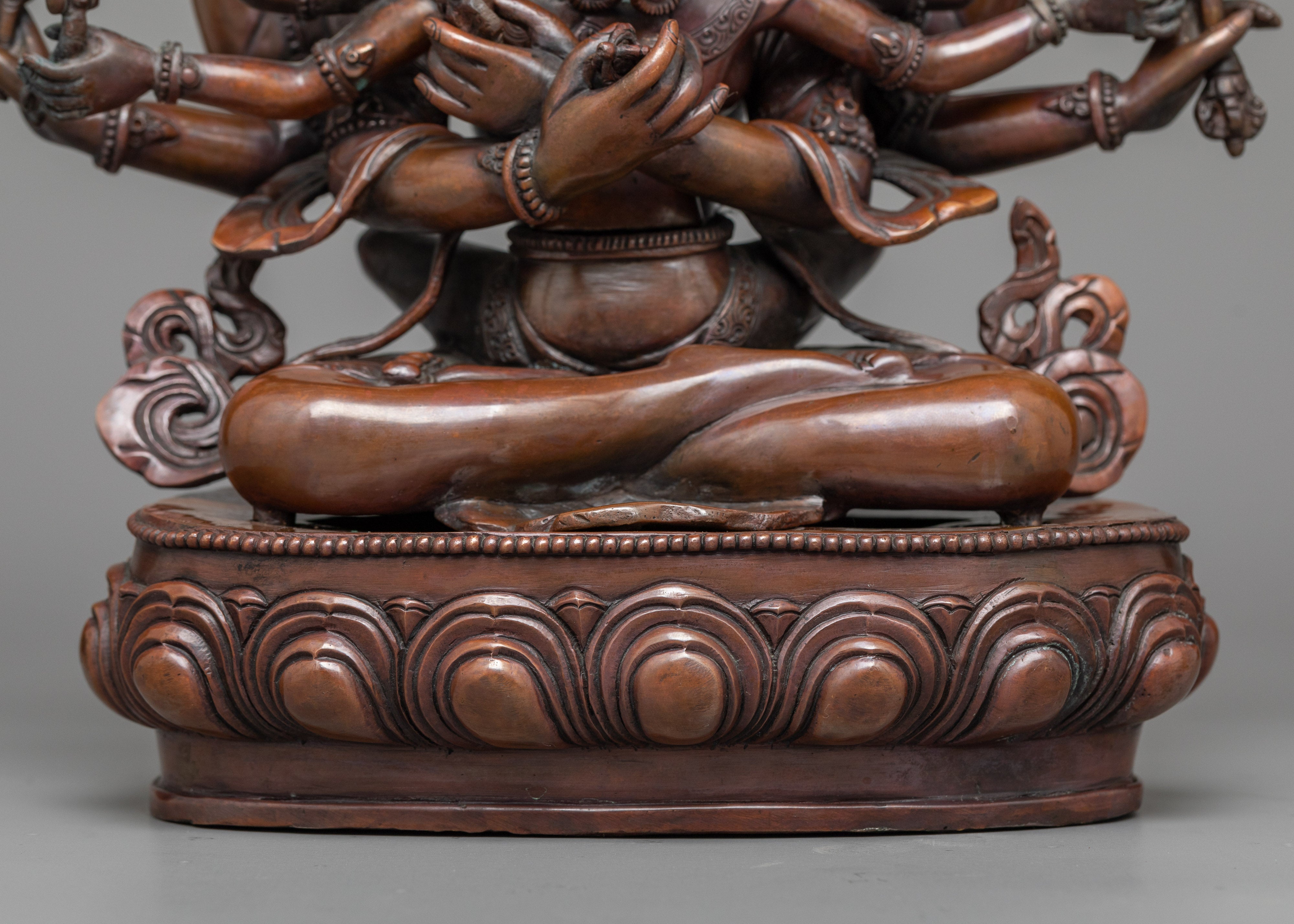 Guhyasamaja Akshobhyavajra Statue | Oxidized Copper Symbol of Tantric Mastery