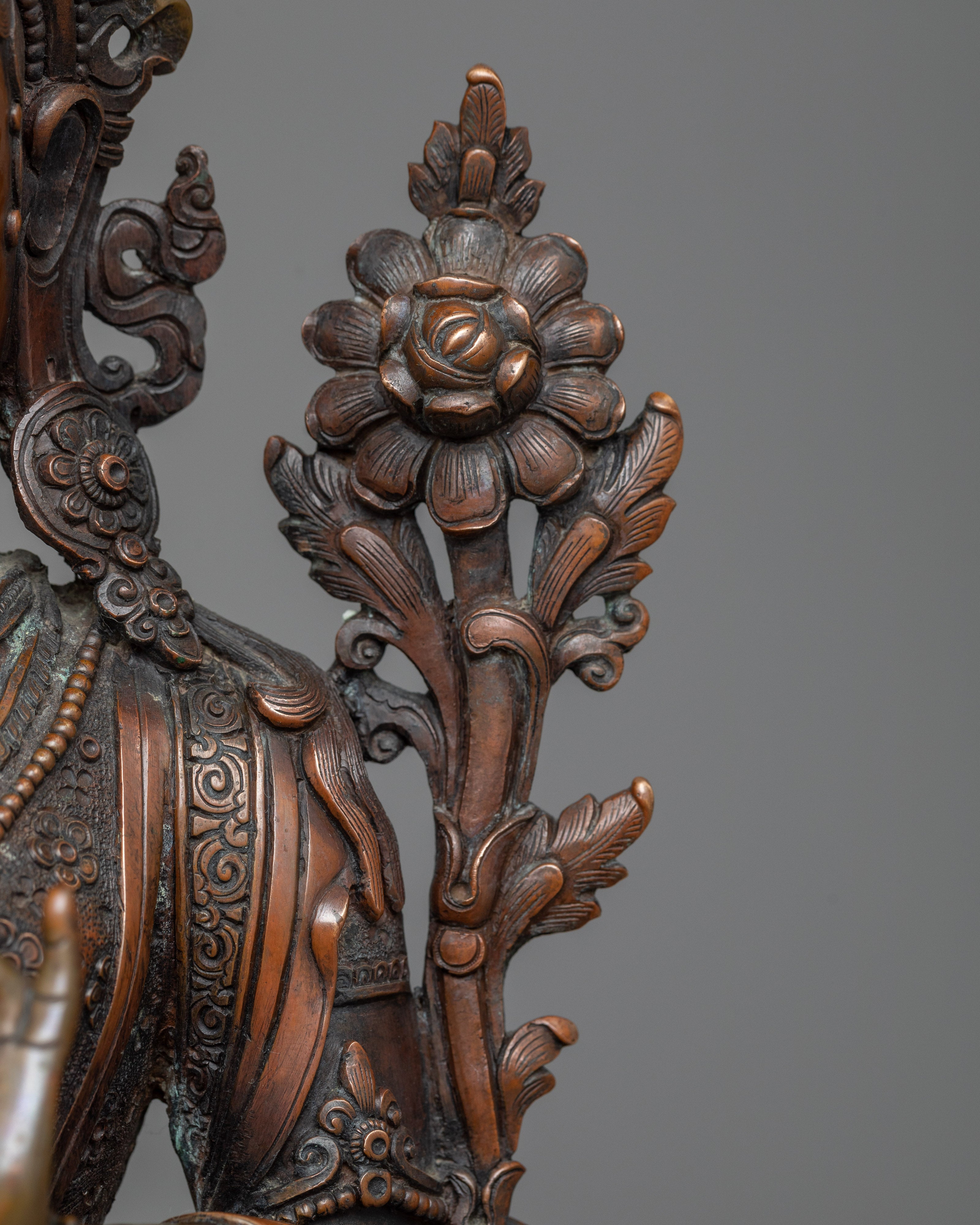 Green Tara Buddha Sculpture | Oxidized Copper Embodiment of Active Compassion