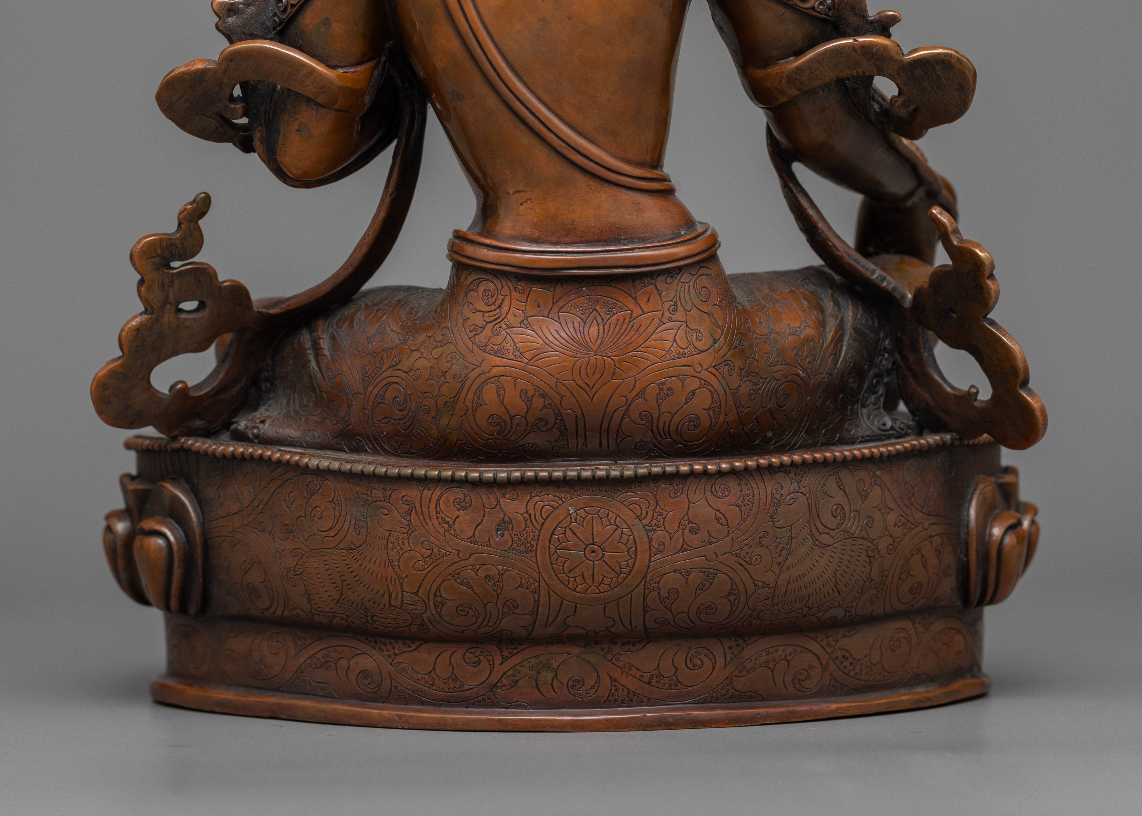 Ma Green Tara Copper Statue | Oxidized Copper Symbol of Active Benevolence