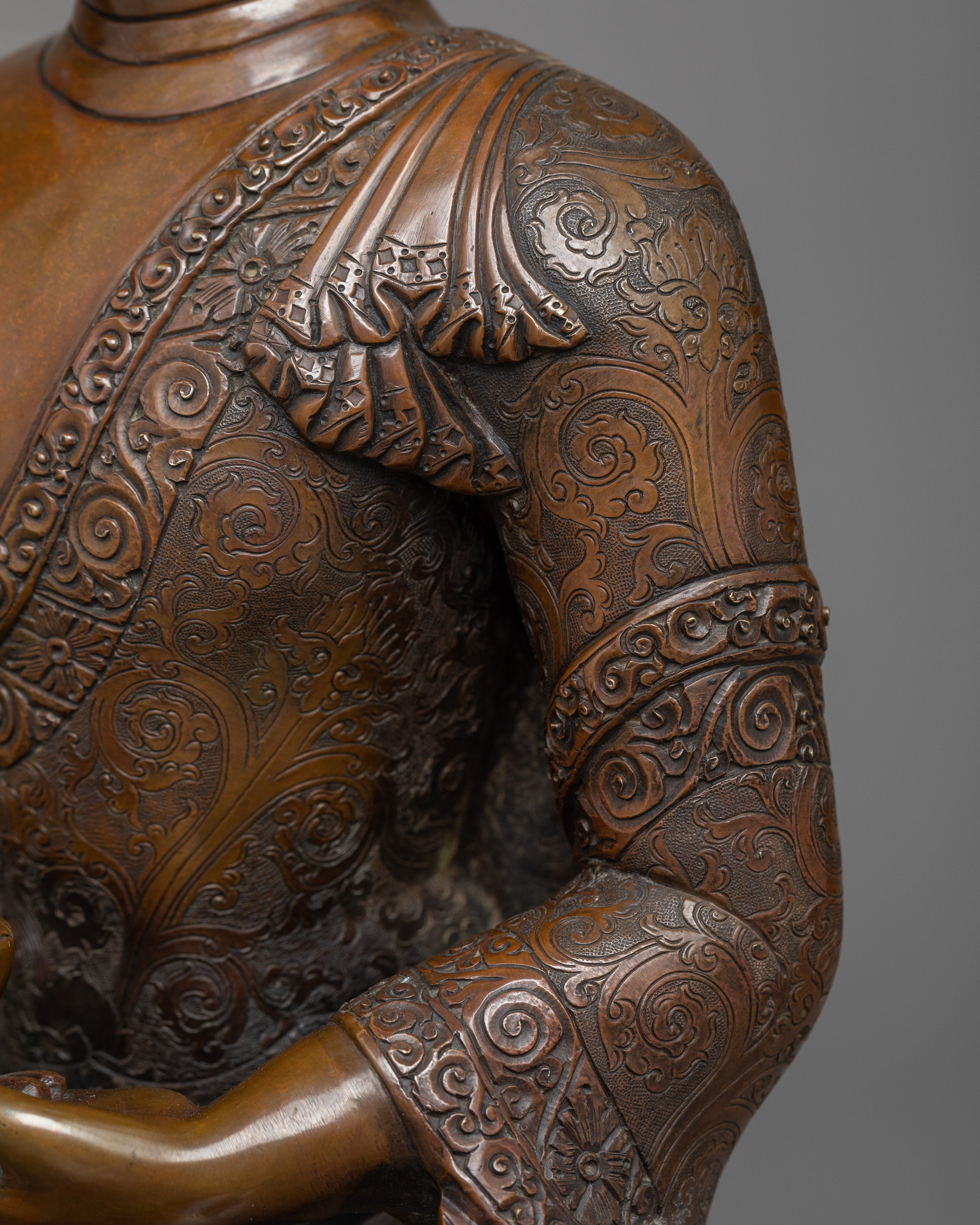 Amitabha Buddha Statue | Chocolate Oxidized Copper Essence of Serenity