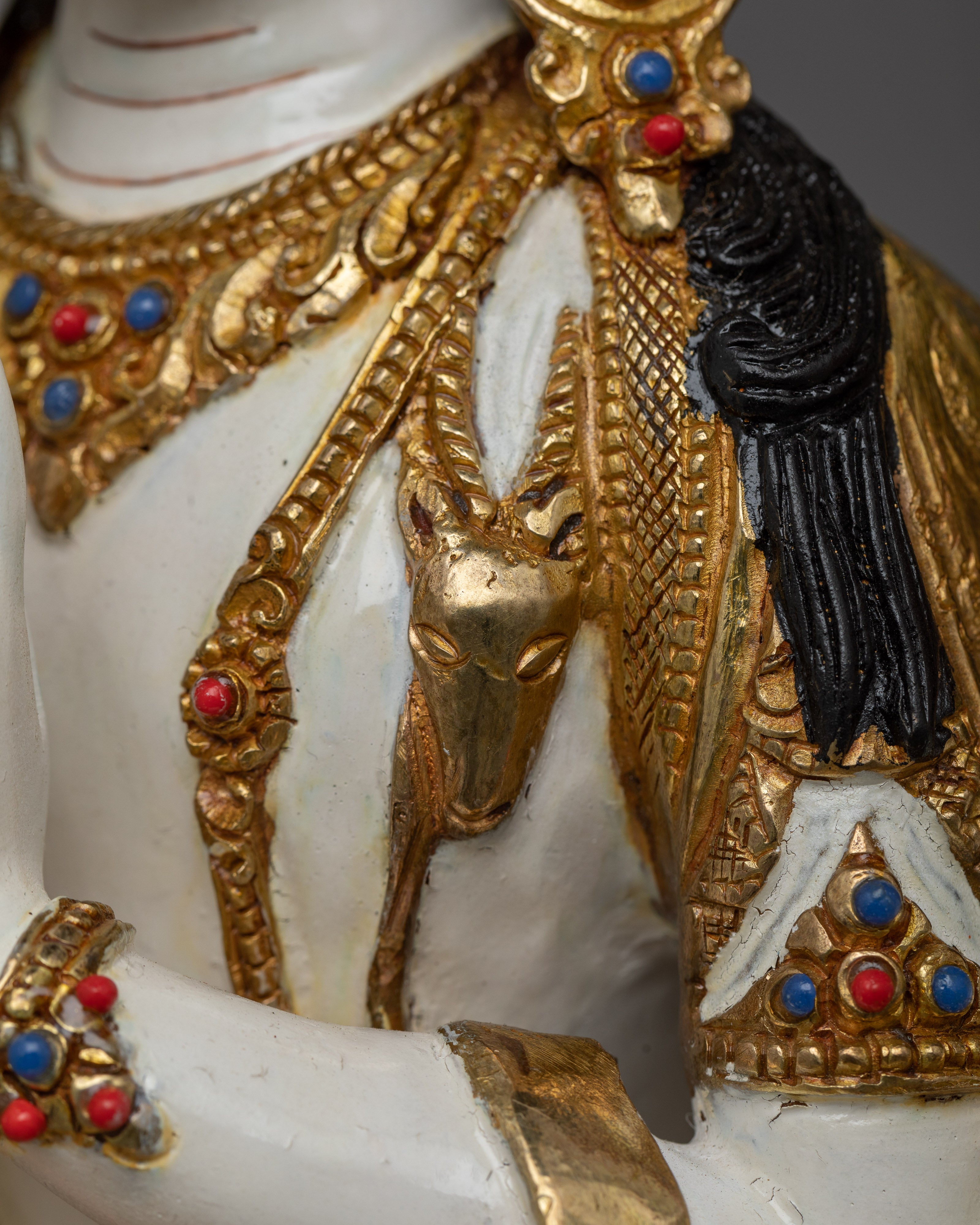 White Chenrezig Statue | 24K Gold Gilded Embodiment of Universal Compassion