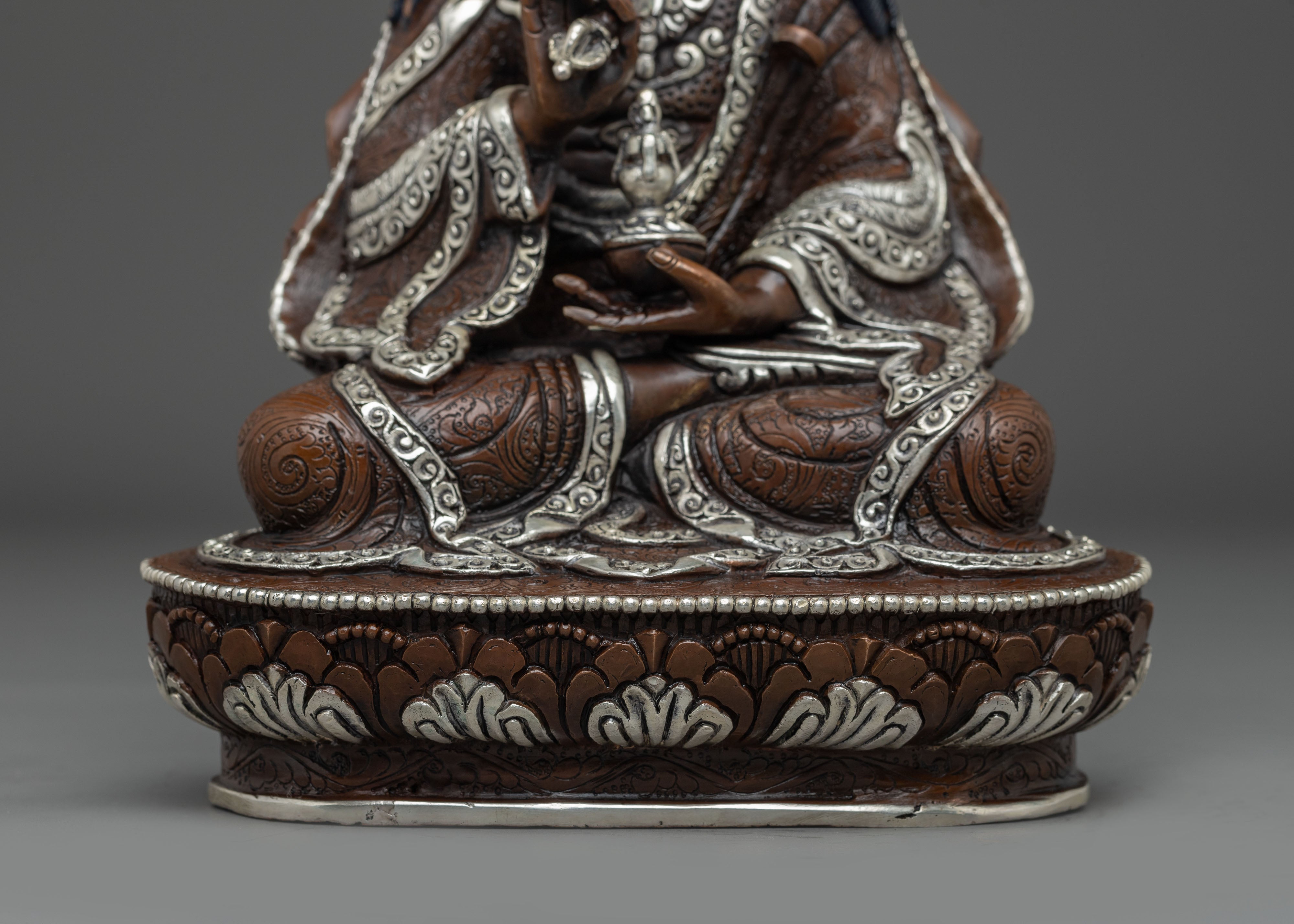 Handmade Oxidized Himalayan Guru Tsokye Statue | Meditation, Spiritual Decor