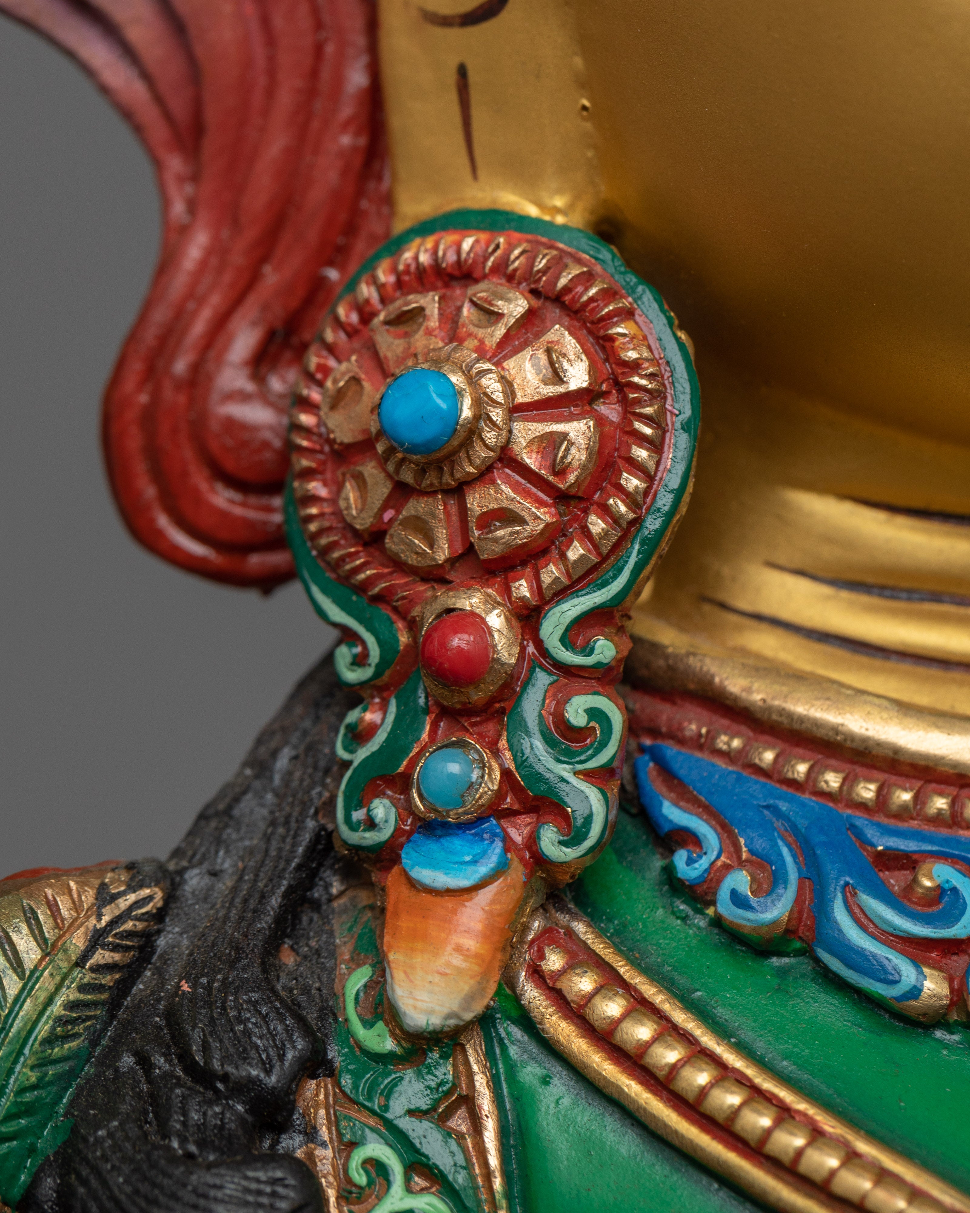 Bodhisattva Green Tara Statue | 24K Gold Gilded Symbol of Active Compassion