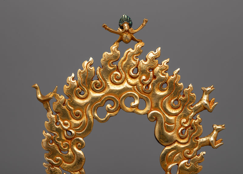 Shakya Mahakala Copper Sculpture | 24K Gold Gilded Protector of the Dharma