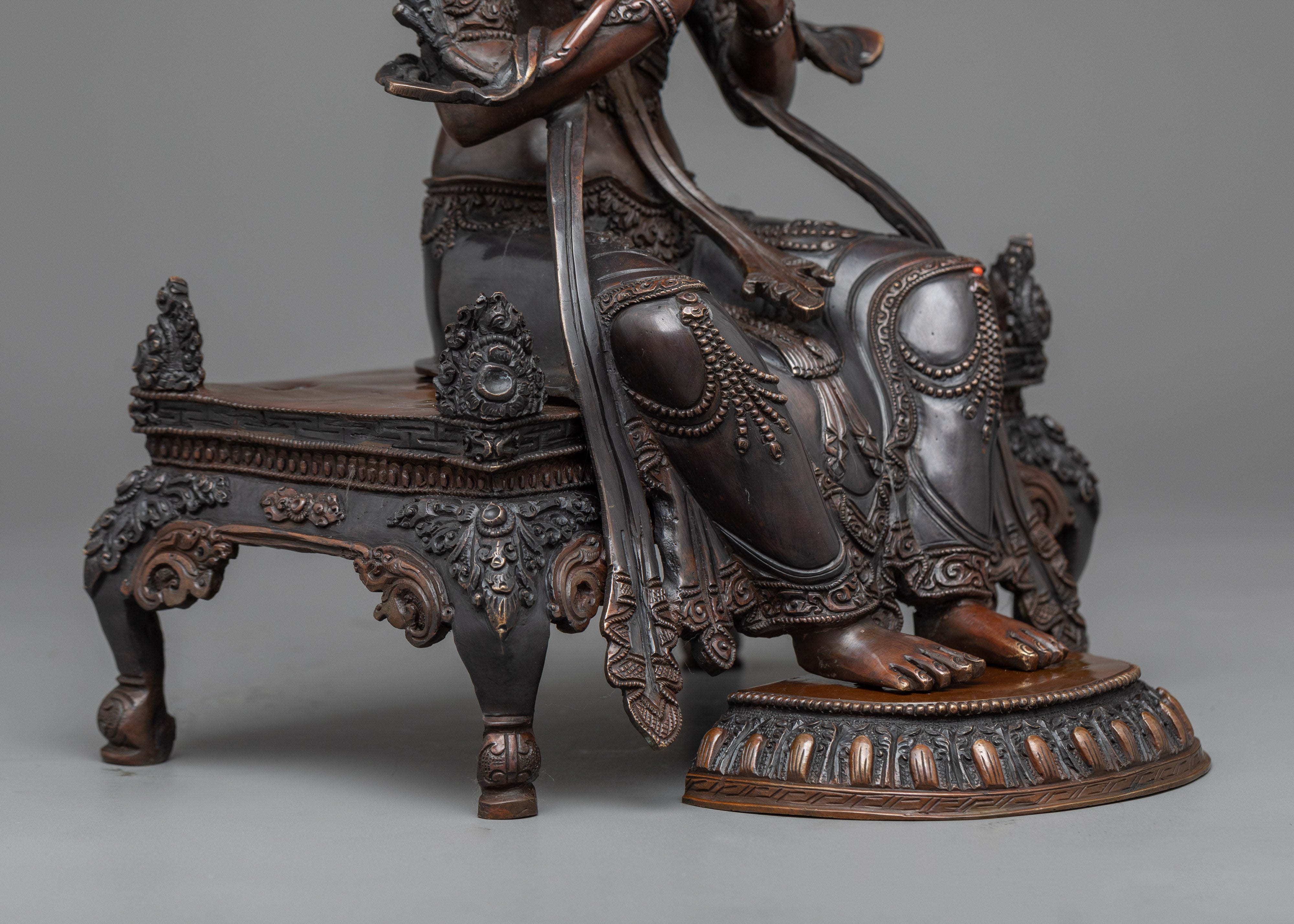 Future Buddha Maitreya Sculpture | Oxidized Copper Embodiment of Hope and Renewal