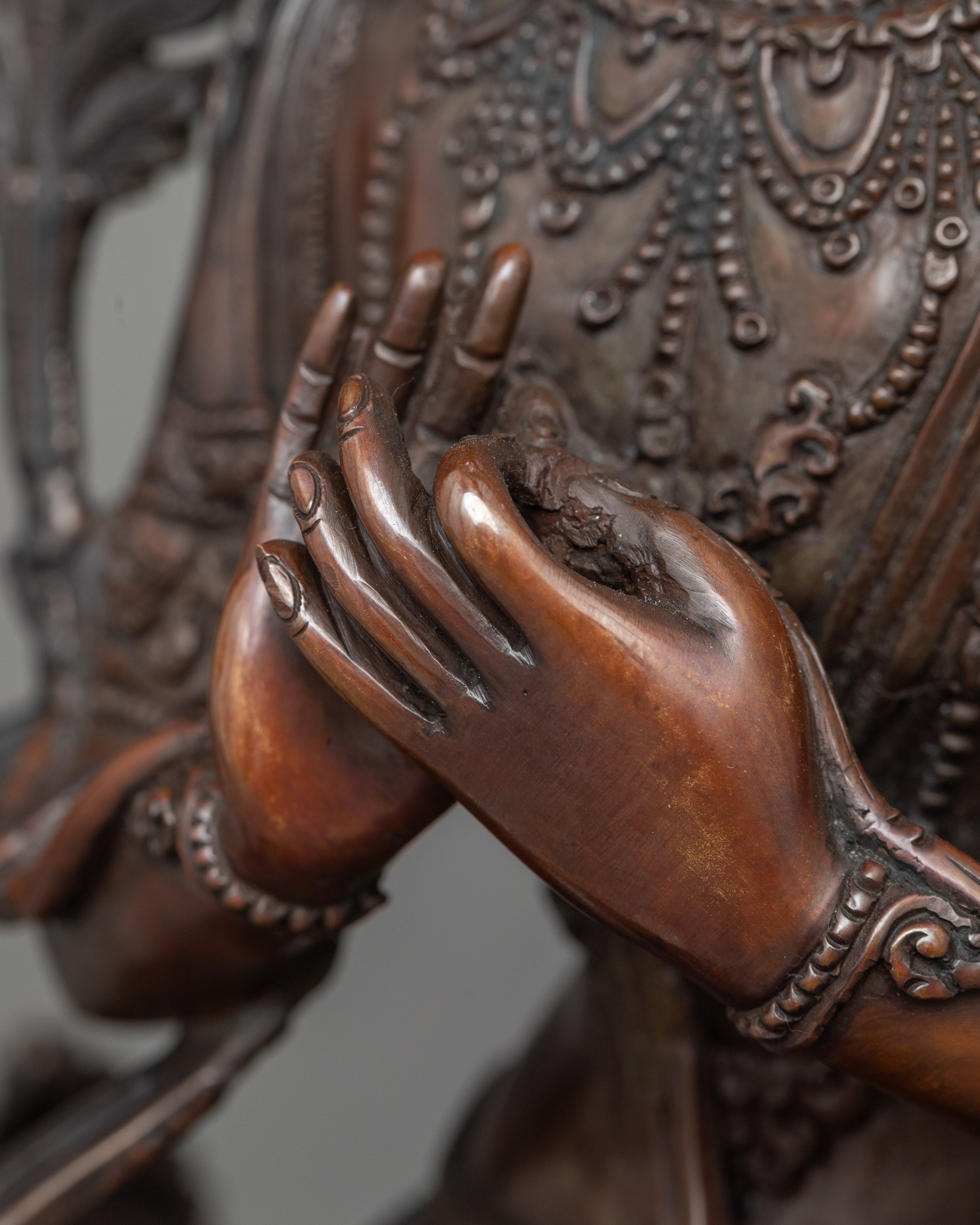 Future Buddha Maitreya Sculpture | Oxidized Copper Embodiment of Hope and Renewal