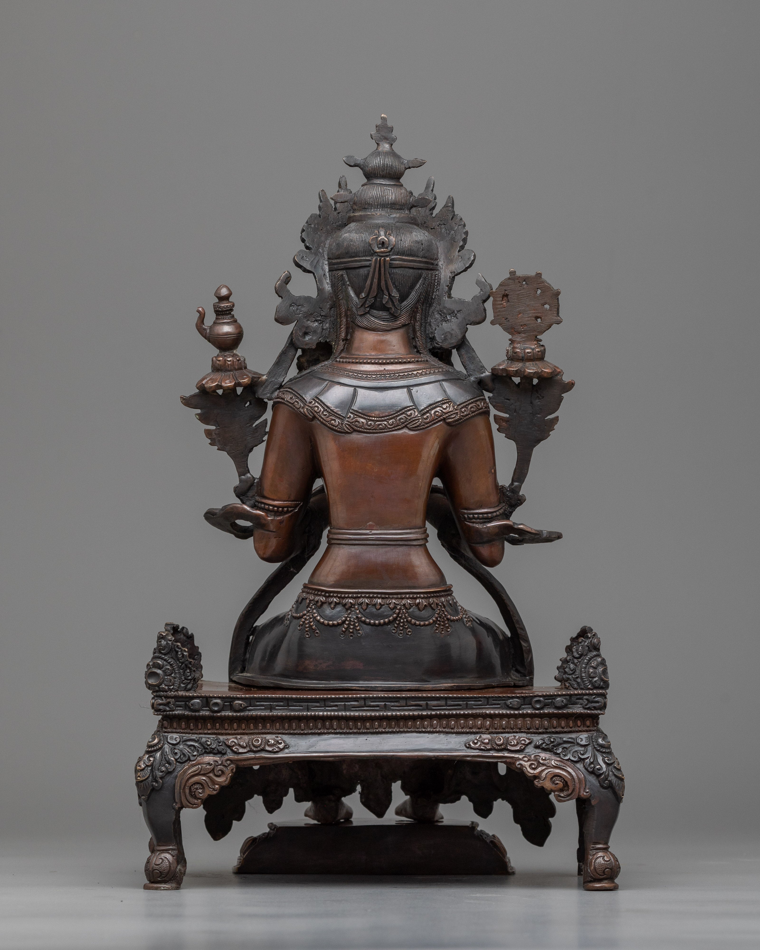 Future Buddha Maitreya Sculpture | Oxidized Copper Embodiment of Hope and Renewal