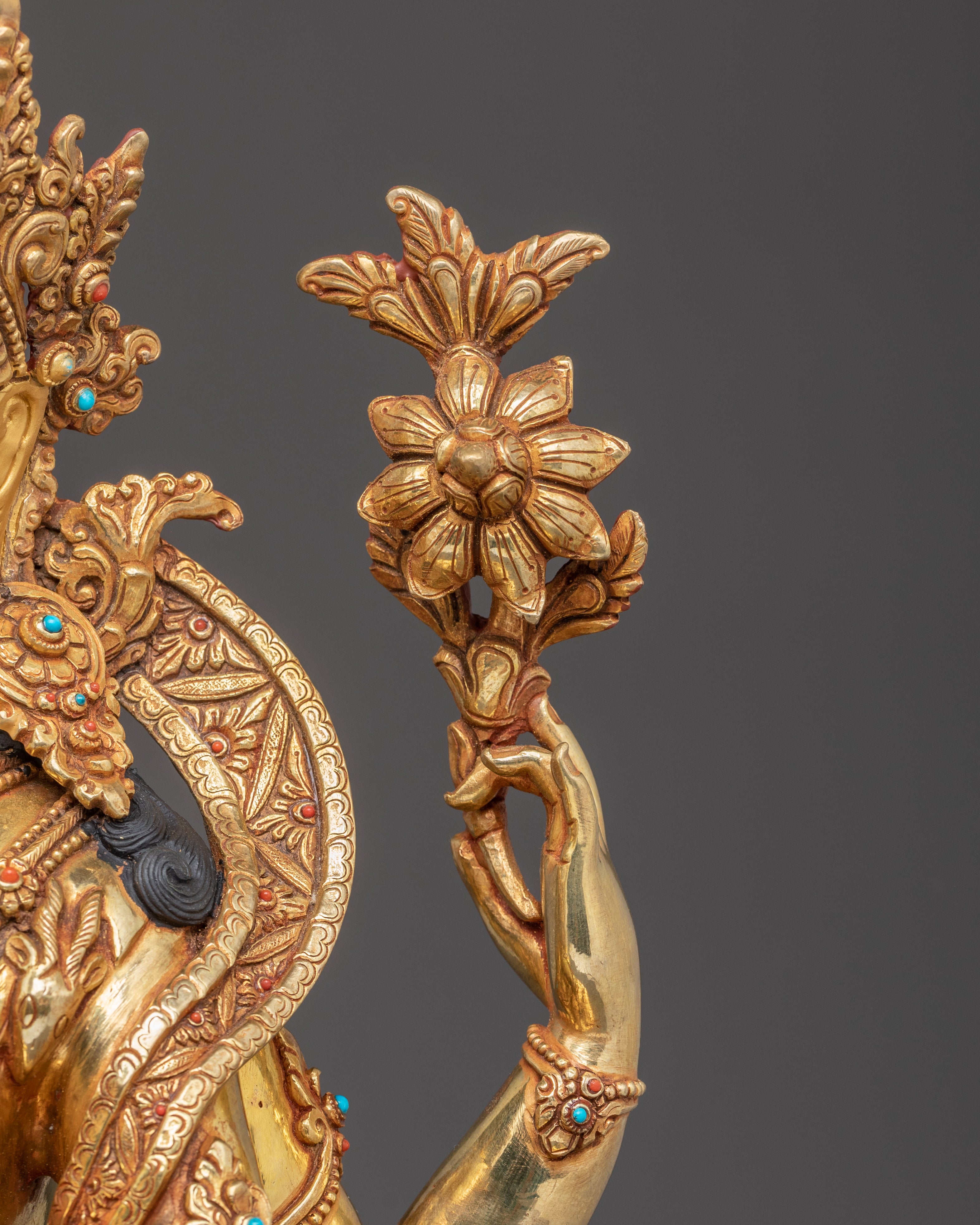 Handmade Golden Statue of Compassion Bodhisattva Avalokiteshvara