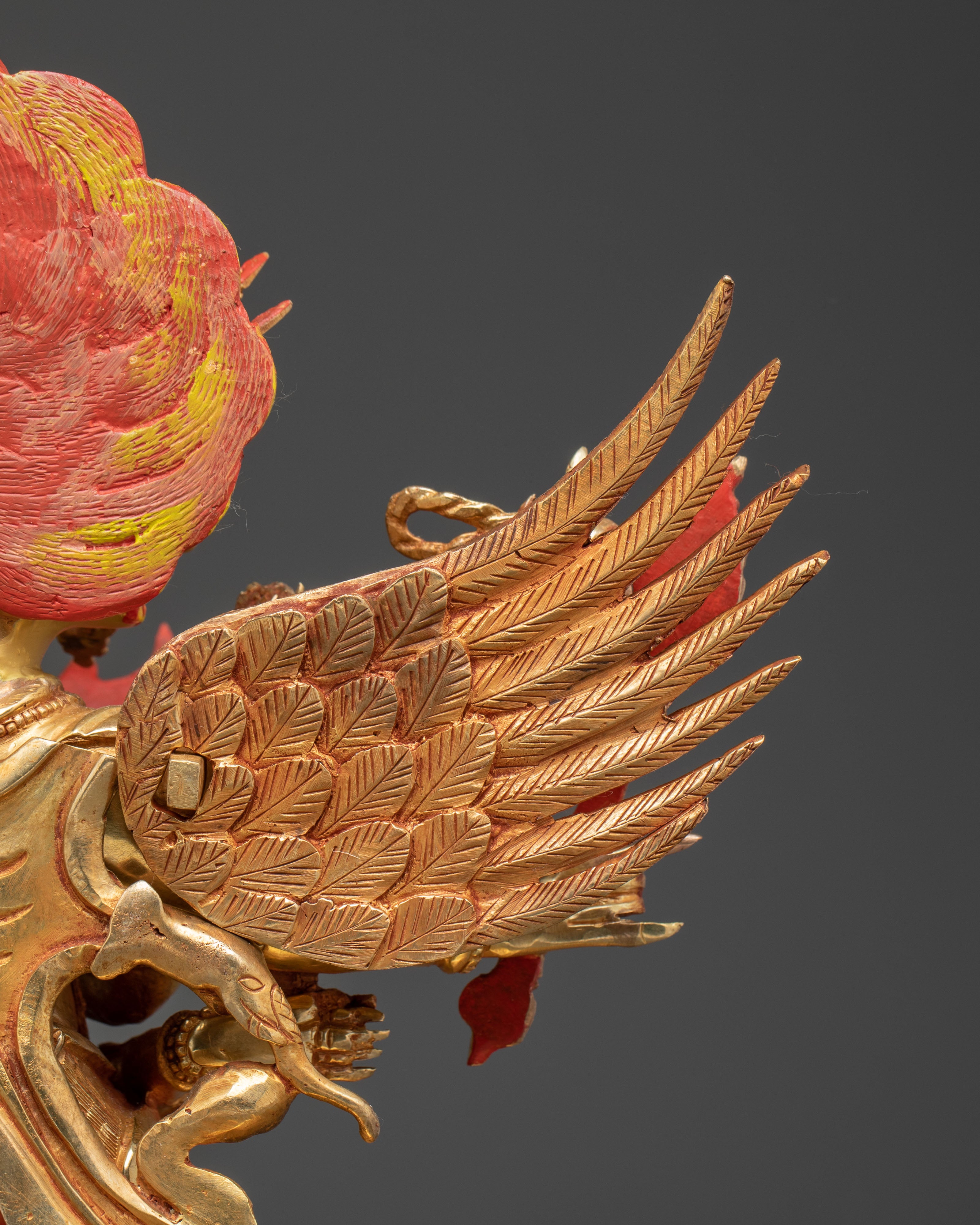 Handcrafted Golden Statue of Hayagriva | Fierce Tibetan Protector Deity