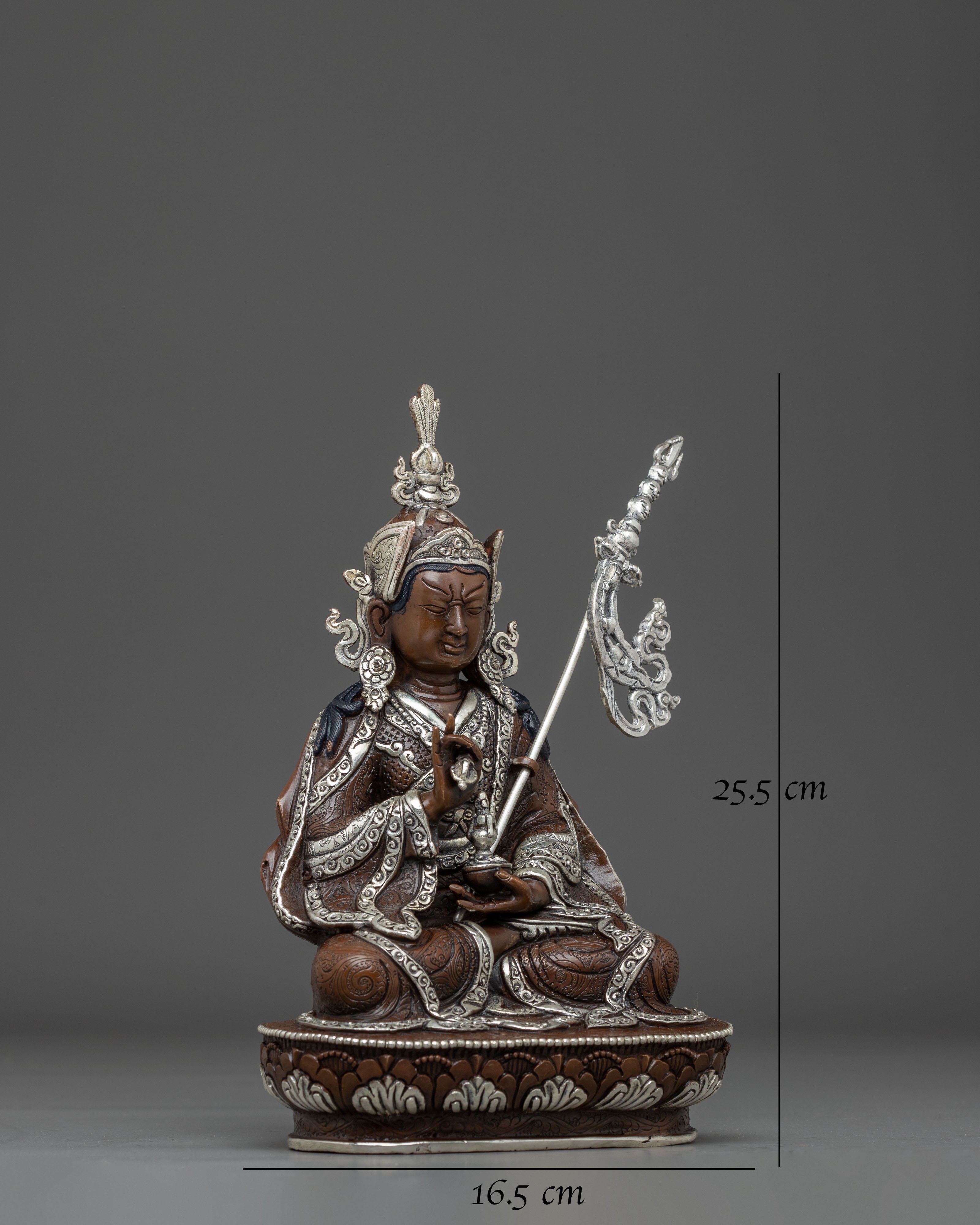 Handmade Oxidized Himalayan Guru Tsokye Statue | Meditation, Spiritual Decor