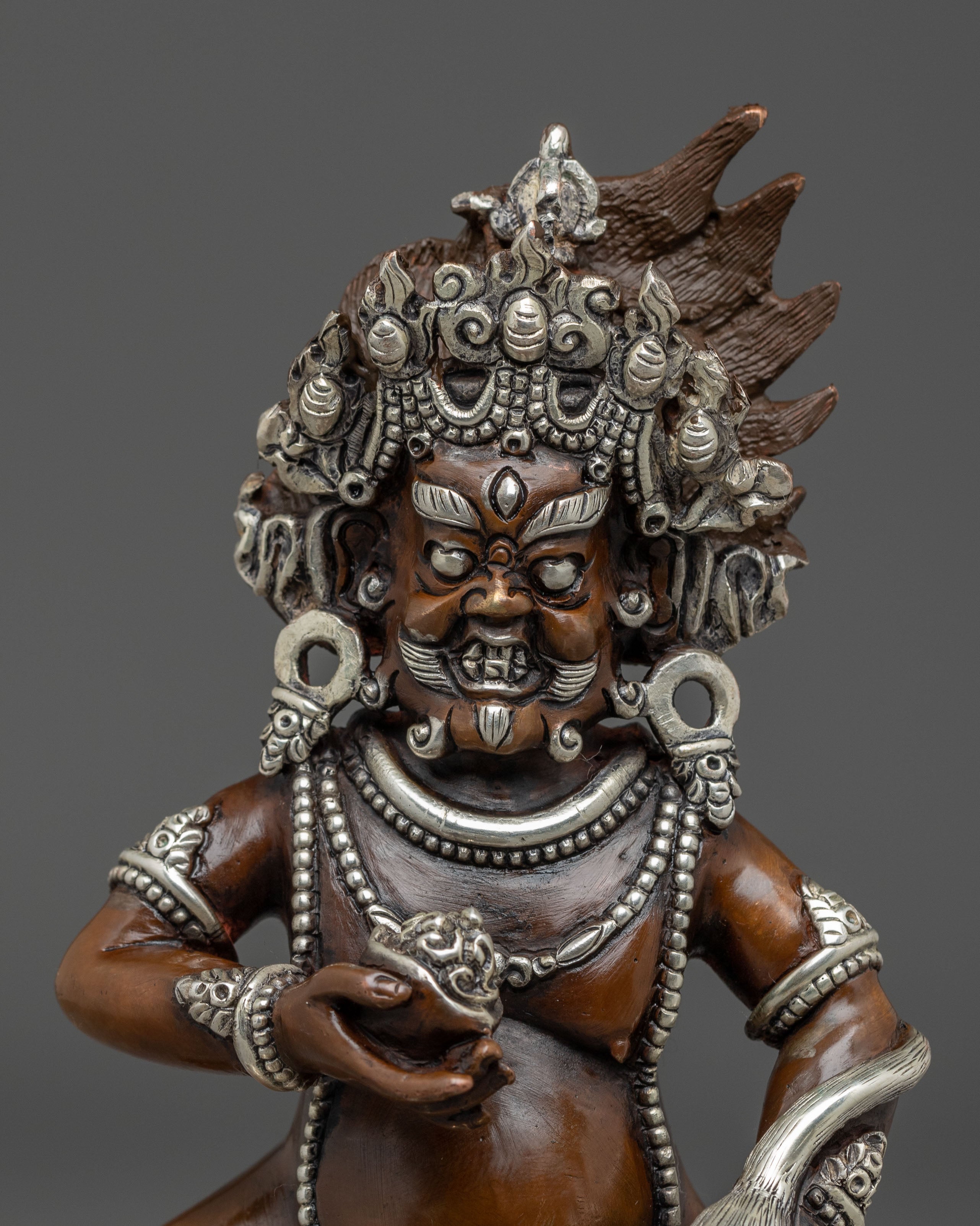 Handcrafted Wealth Icon Black Dzambhala Statue | Guardian of Fortune