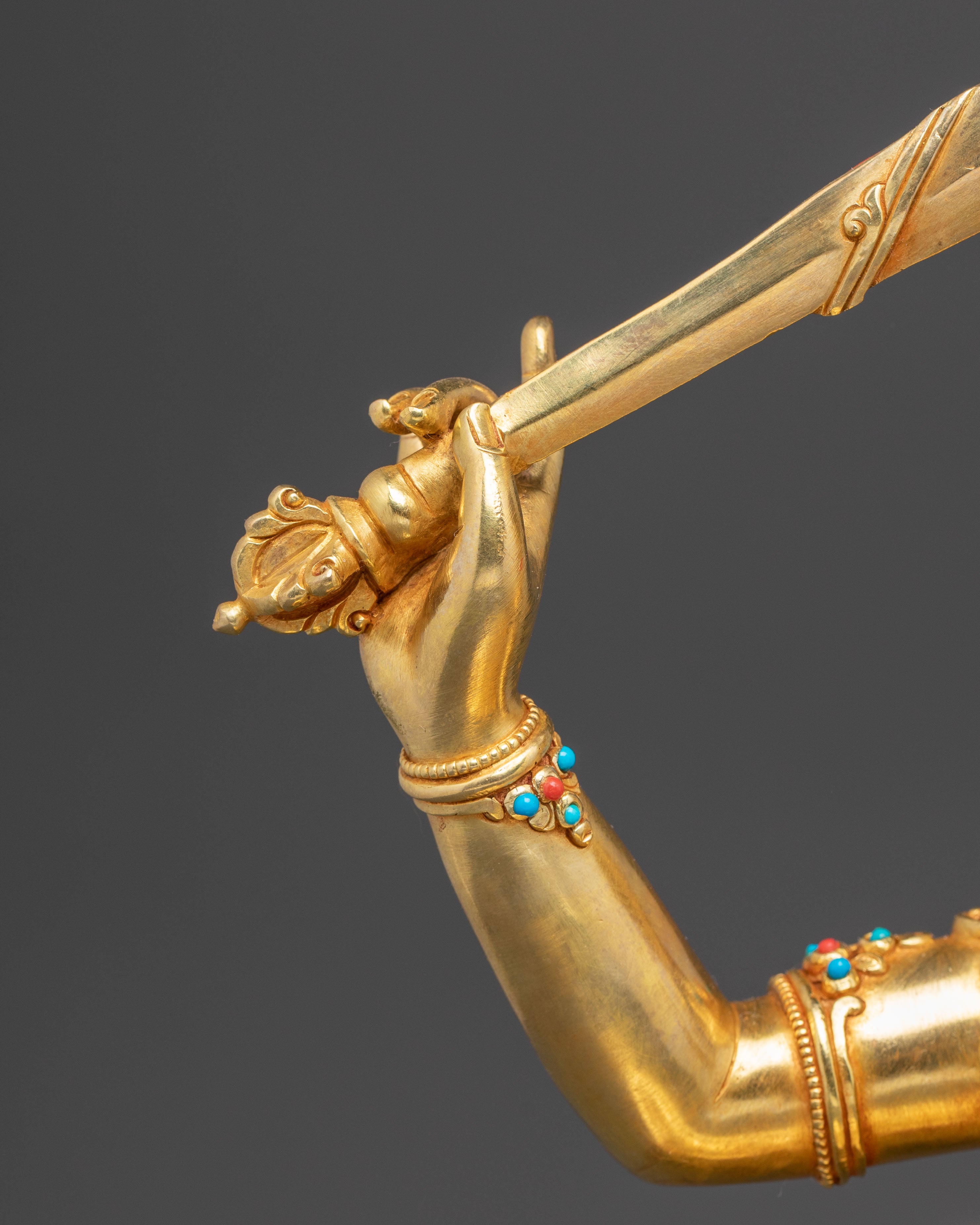 Handmade Figurine of Manjushri | Wisdom Bodhisattva Sculpture