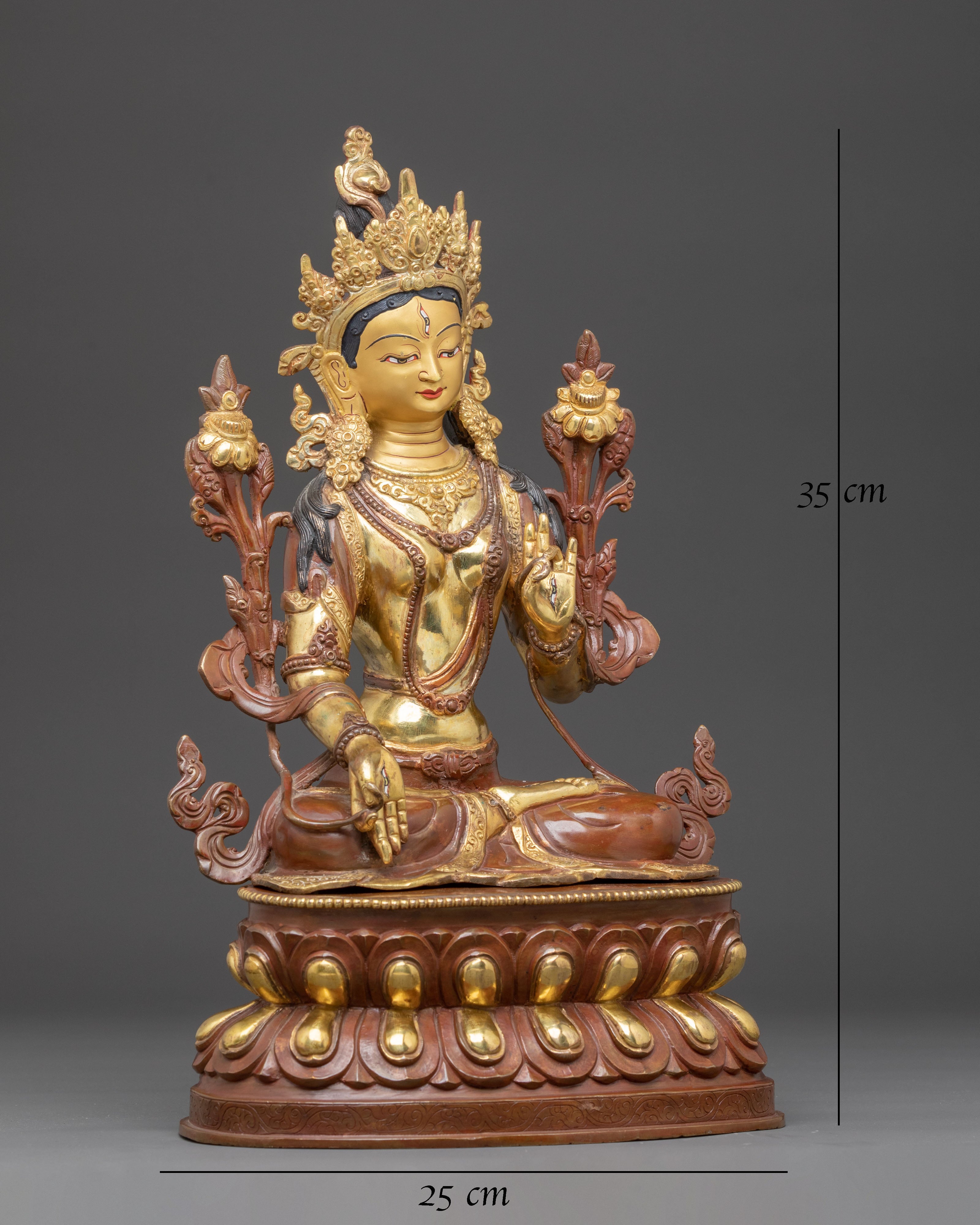 Seven-Eyed Healing Goddess White Tara Art | Compassion Deity