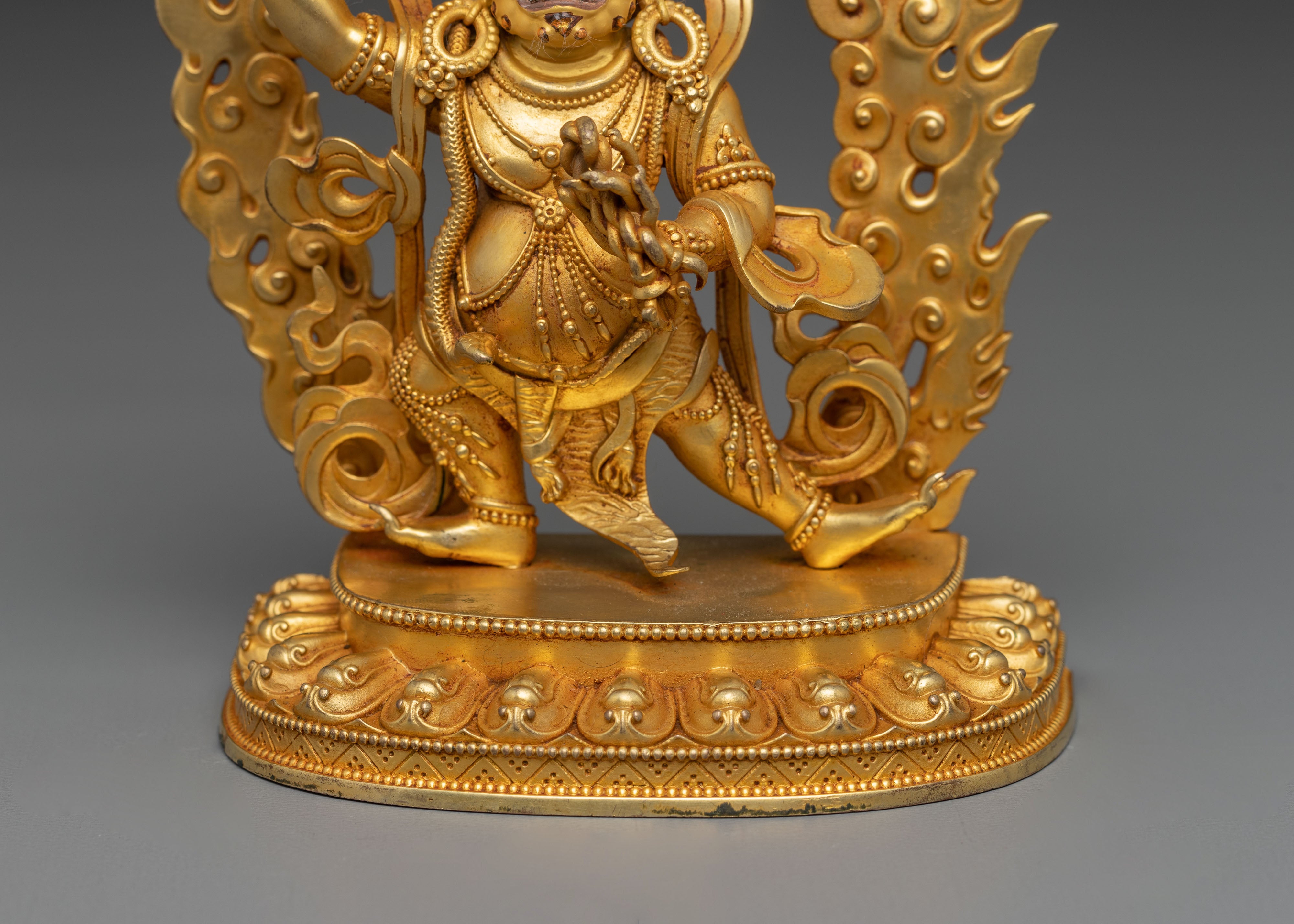 Tibetan Vajrapani Copper Figurine, Protector Deity | Symbol of Power