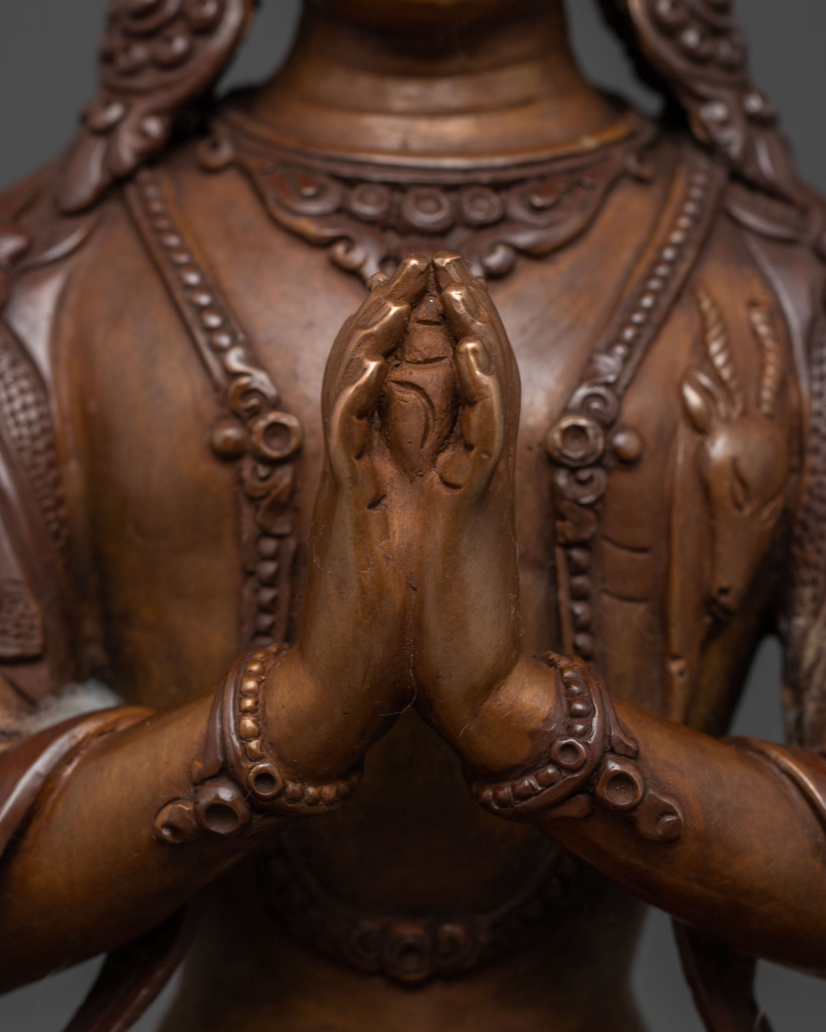 Handcrafted Compassionate Bodhisattva Avalokiteshvara Statue | Deity of Mercy and Peace