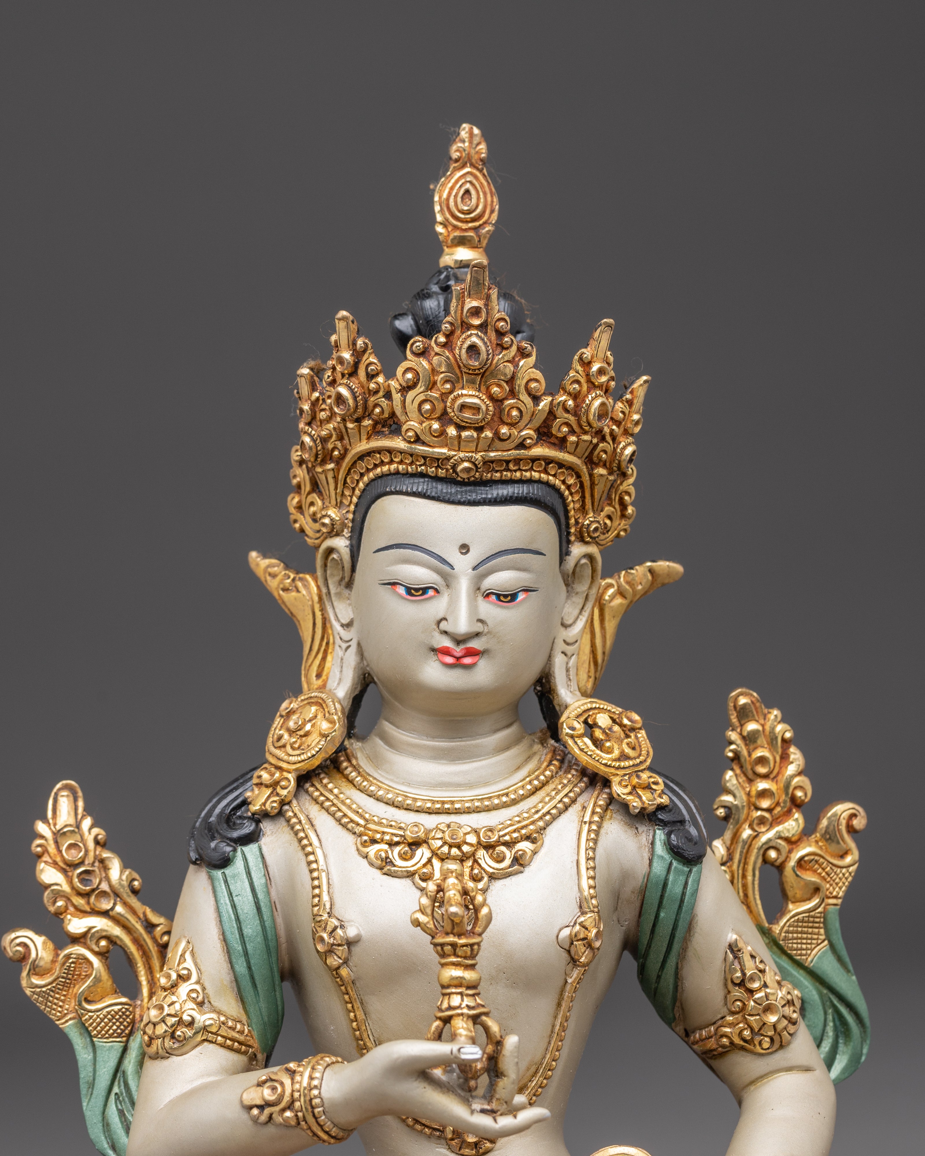 Handcrafted Golden Art of Dorje Sempa Purification Deity | Buddhist Altar Statue