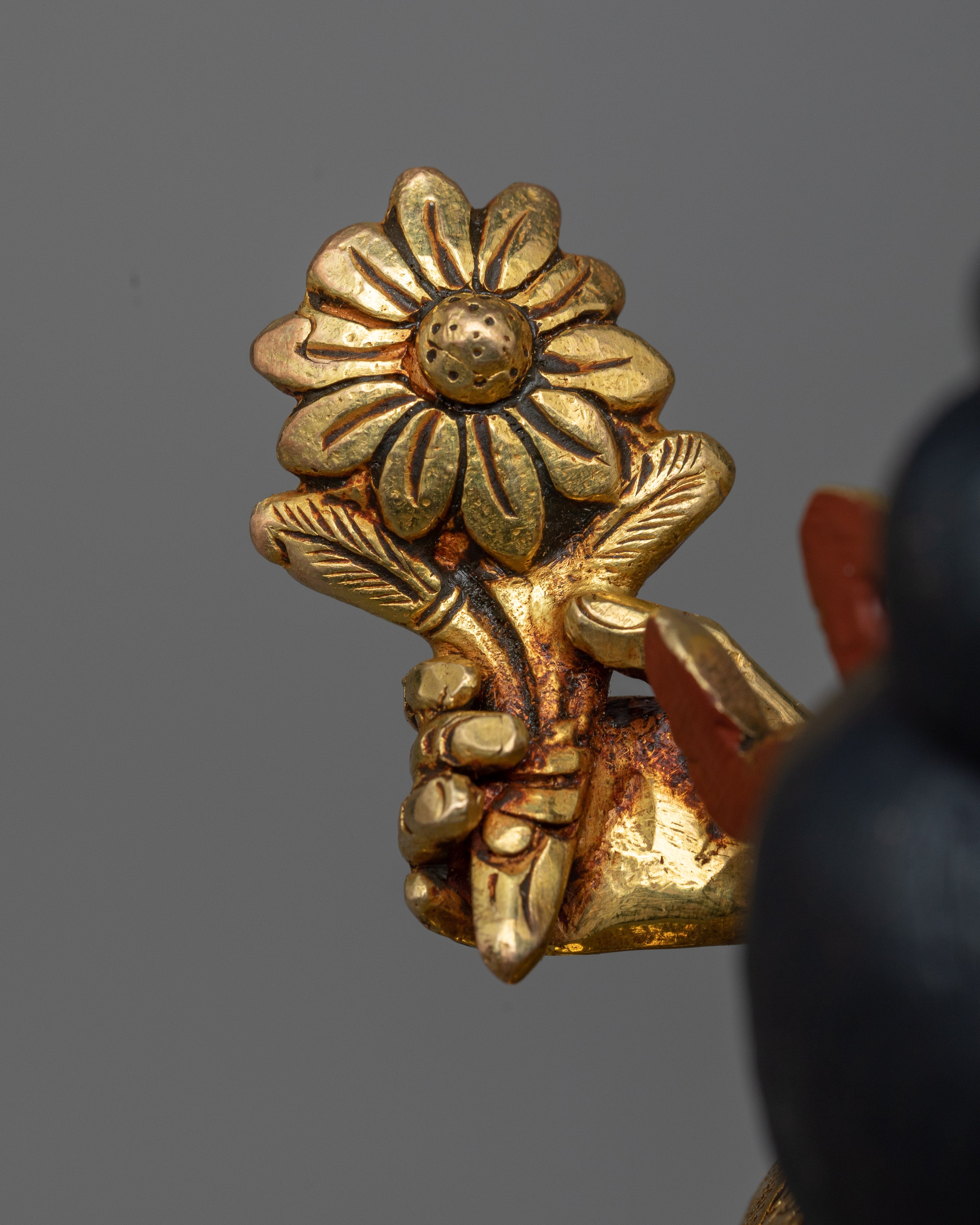 Green Dzambhala with Consort Sculpture | Symbol of Prosperity and Harmony