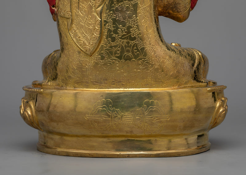 Guru Tsongkhapa Statue | 24K Gold Gilded Vision of Buddhist Reformation