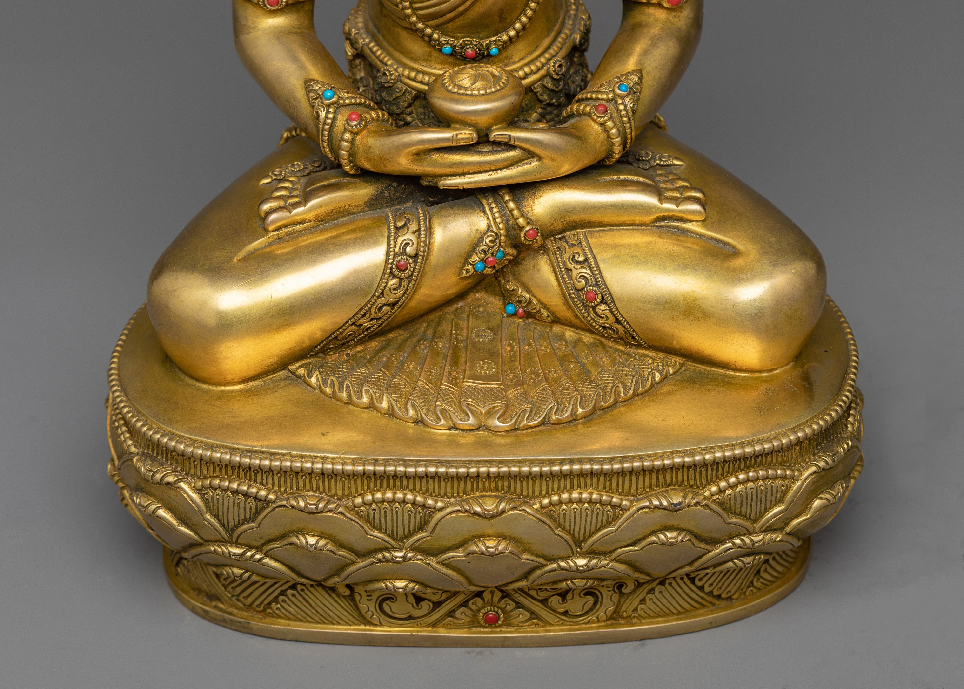 Buddha Amitabha Artwork | 24K Gold Gilded Statue of Infinite Light